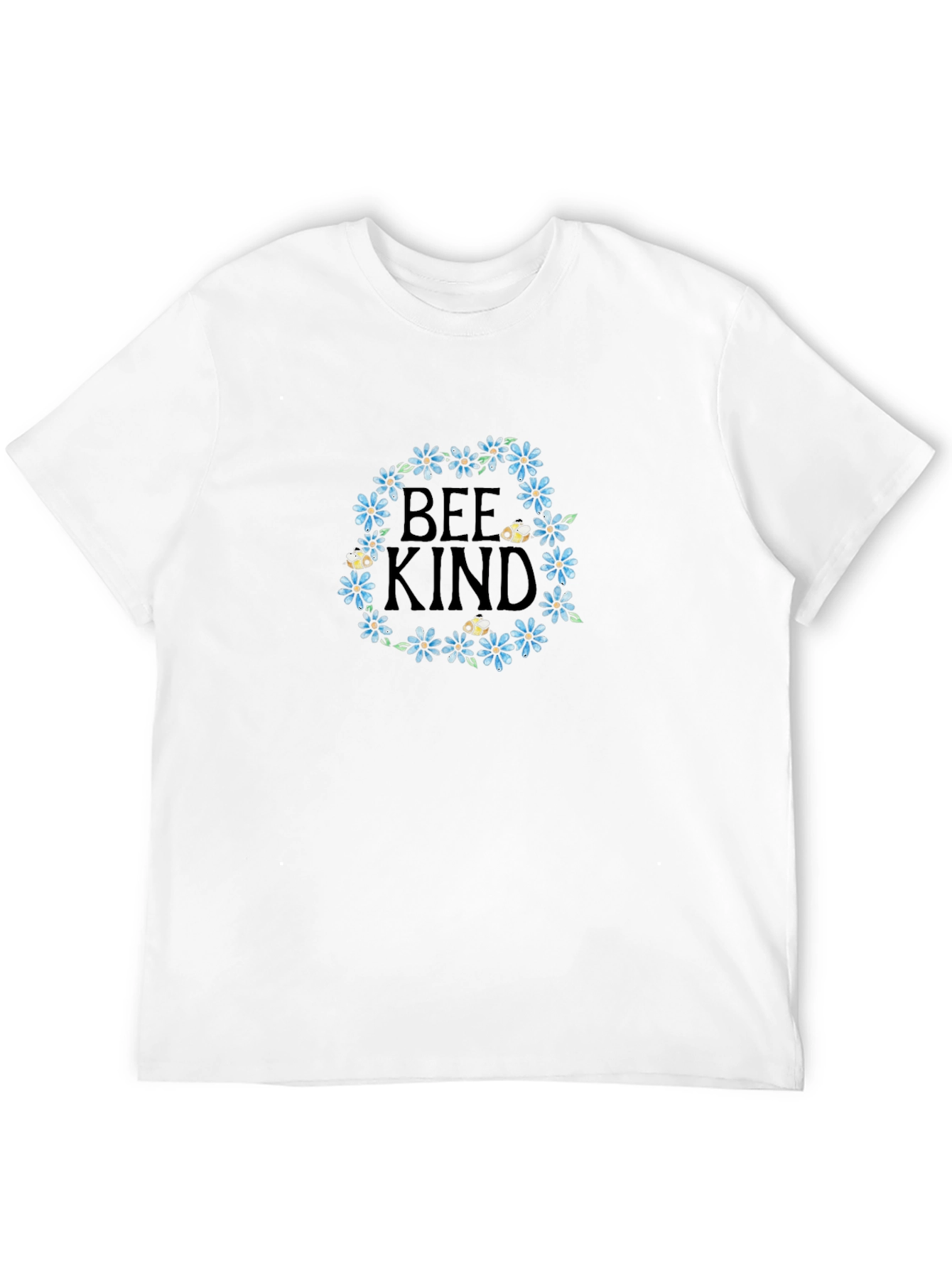 Bee Kind Floral Wreath Black T-Shirt