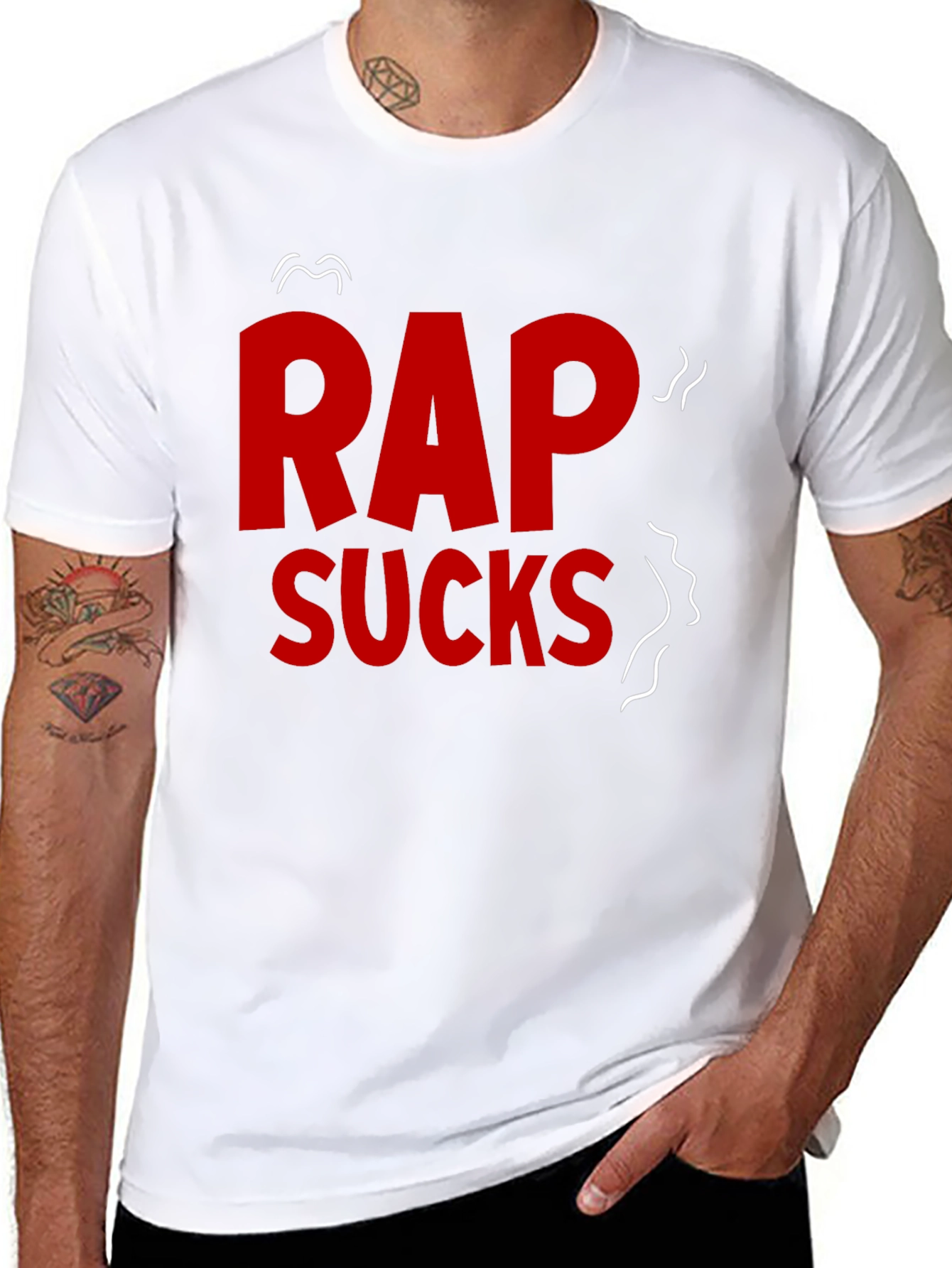 Rap Sucks Graphic T-Shirt - Black Cotton Tee