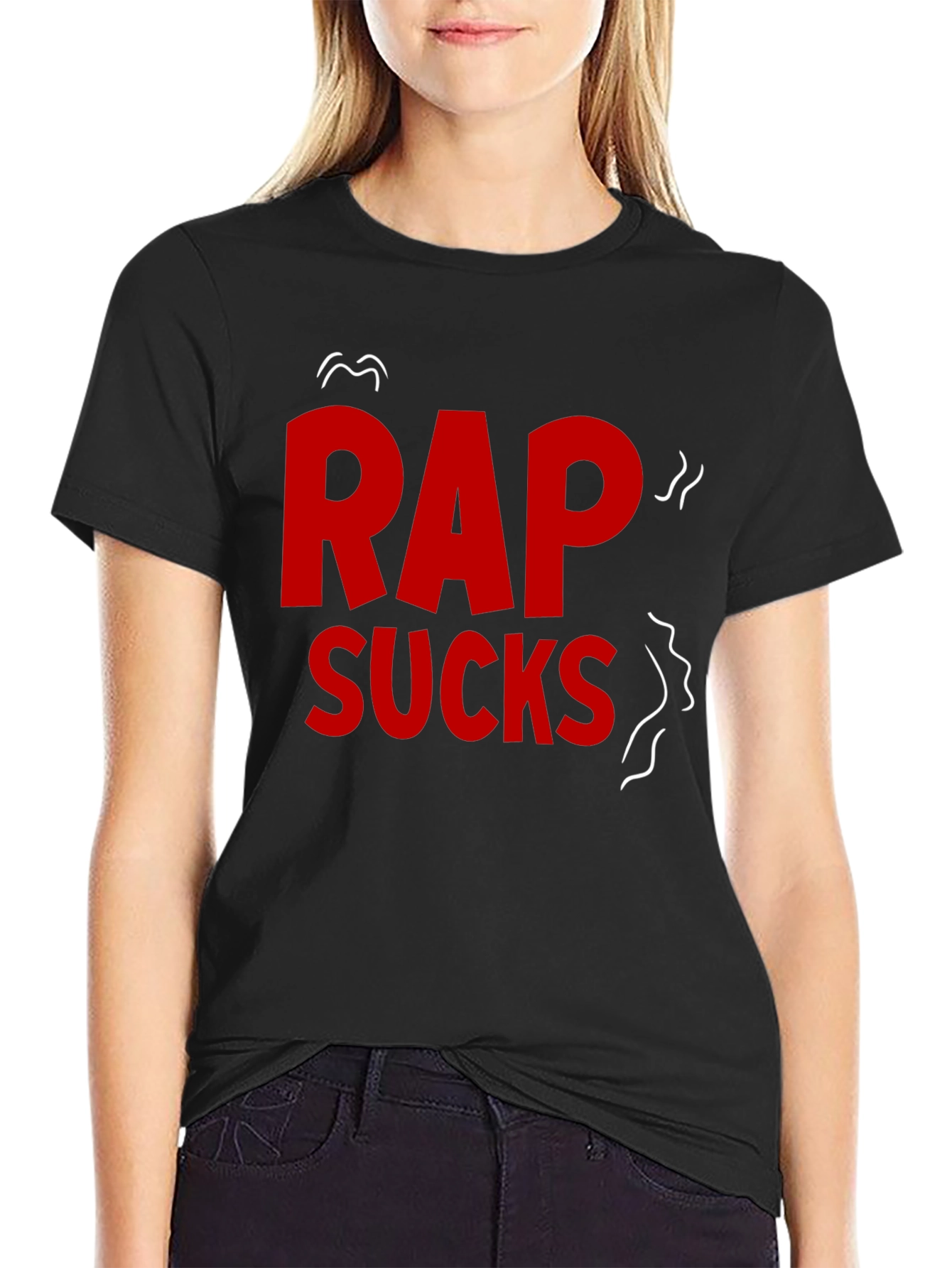 Rap Sucks Graphic T-Shirt - Black Cotton Tee