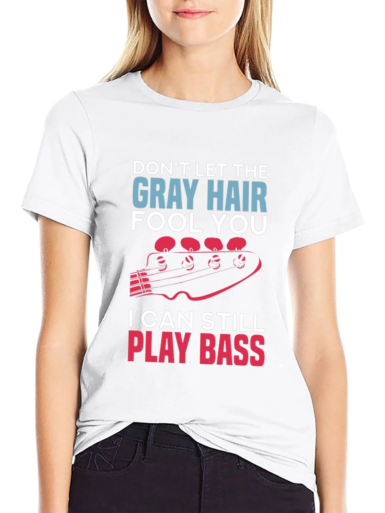 Gray Hair Bass Player T-Shirt