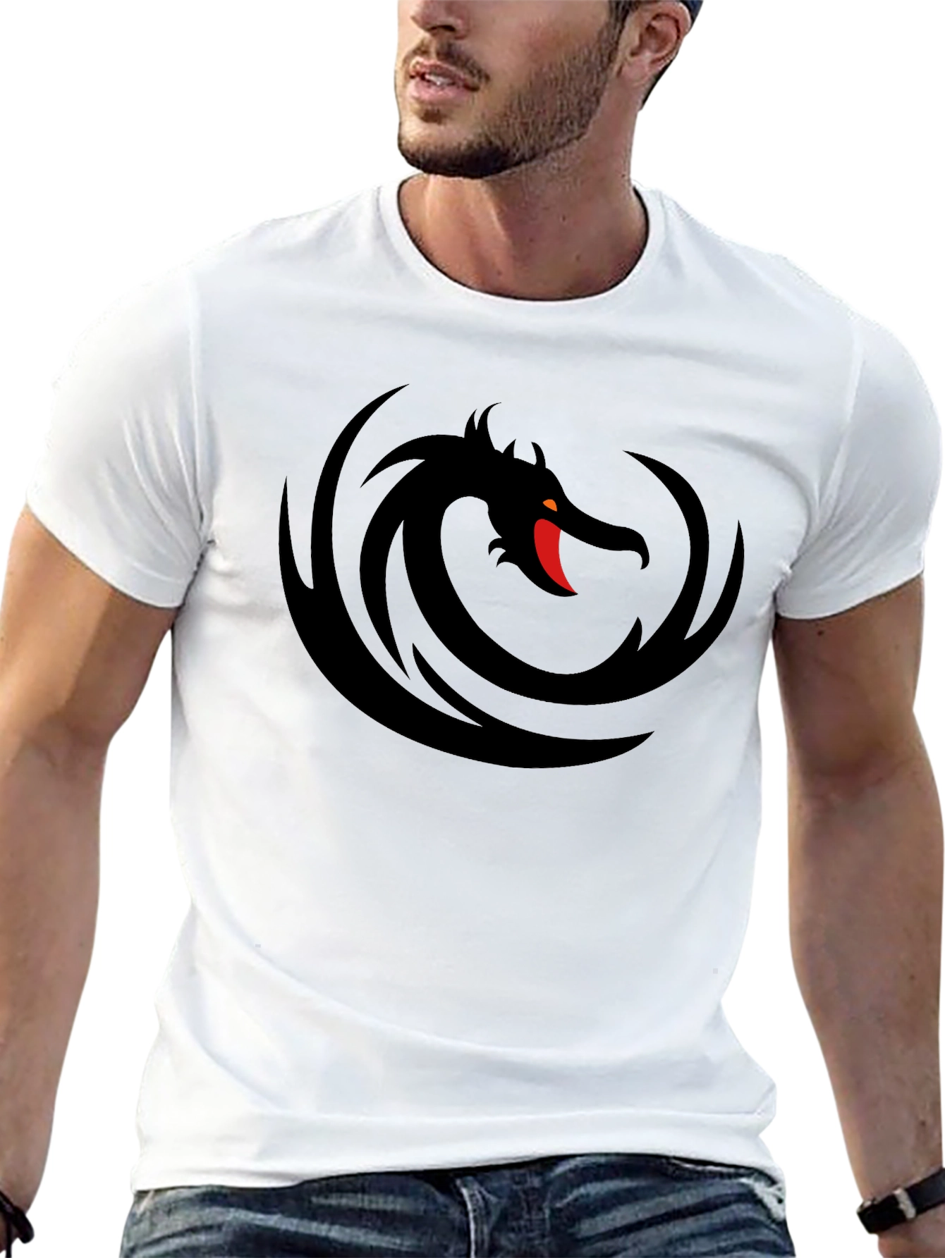 Black Dragon Graphic Tee - Stylish Mens T-Shirt