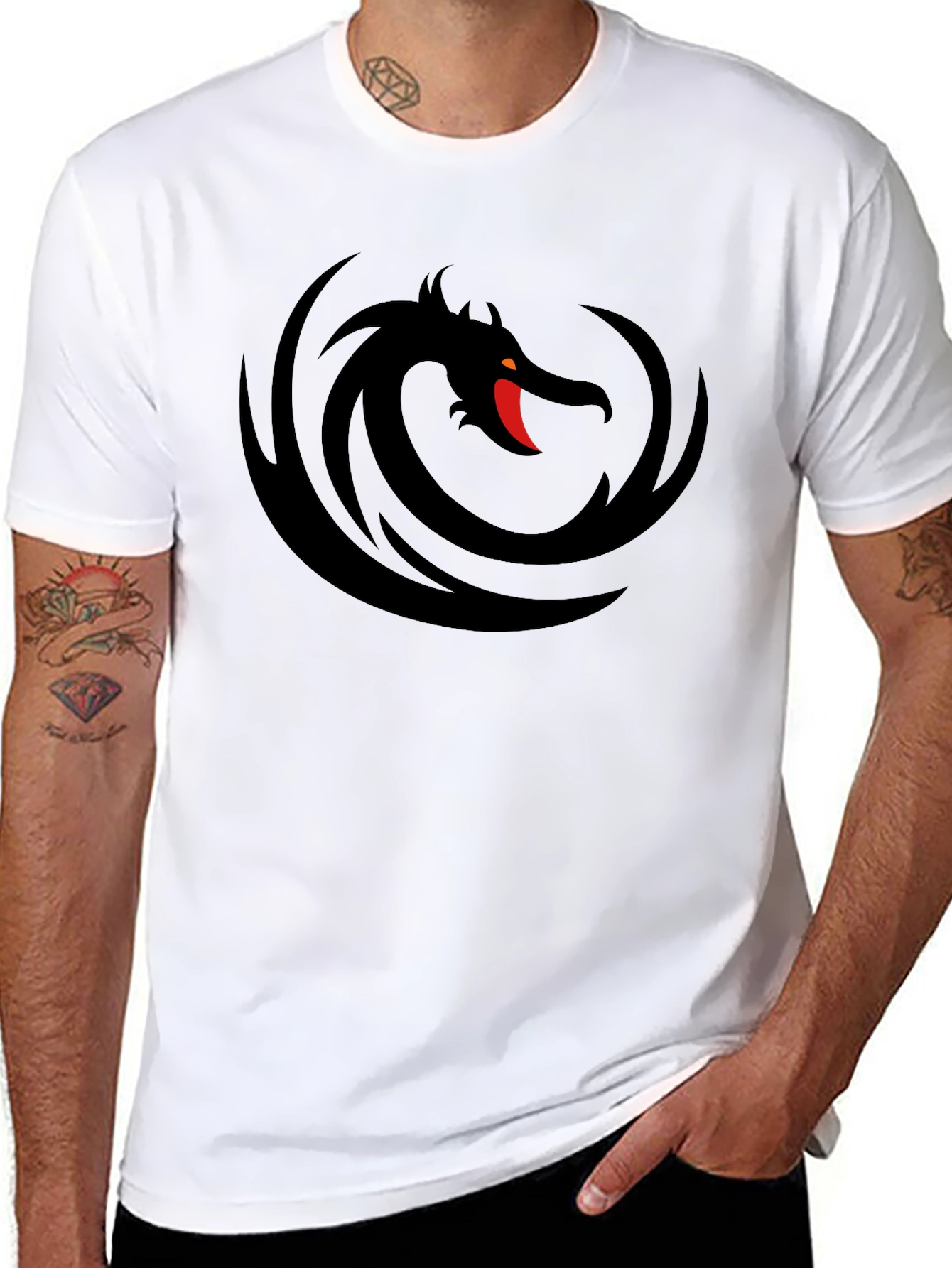 Black Dragon Graphic Tee - Stylish Mens T-Shirt