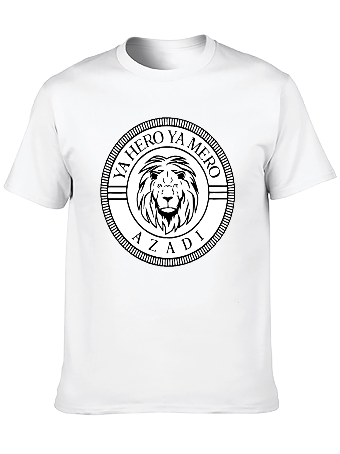 Ya Hero Ya Mero Azadi Lion Graphic Black T-Shirt