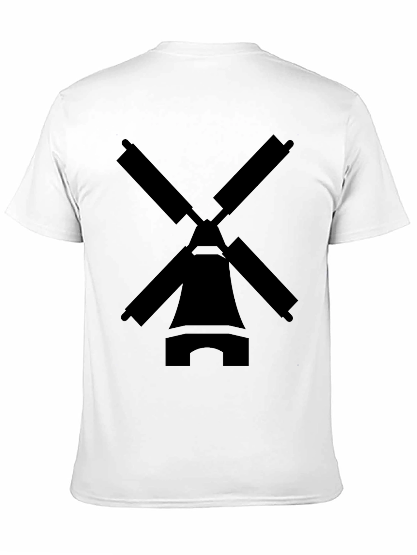 Windmill Graphic Tee - Black Cotton Blend T-Shirt