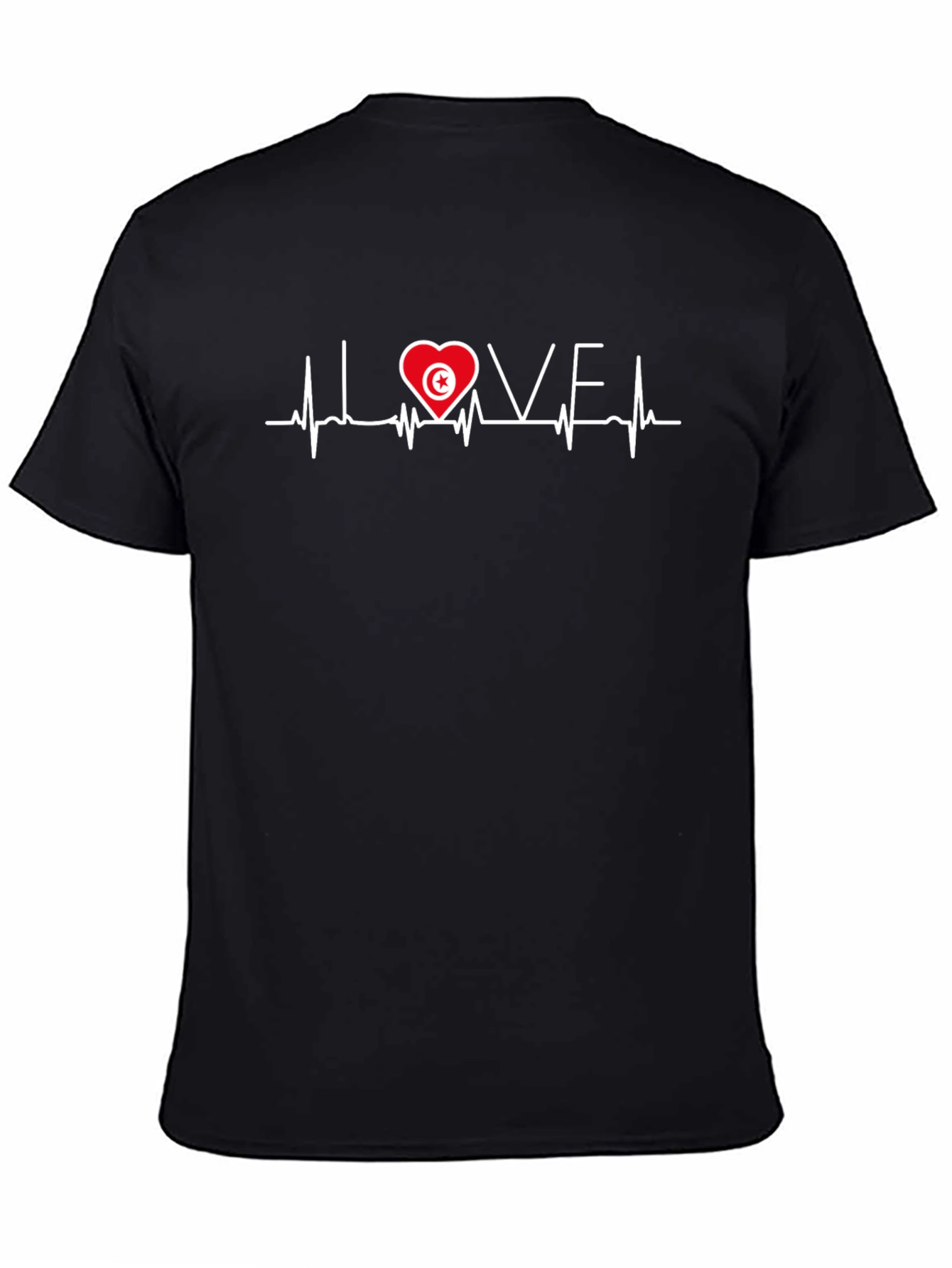 I Love Tunisia Heartbeat Flag T-Shirt