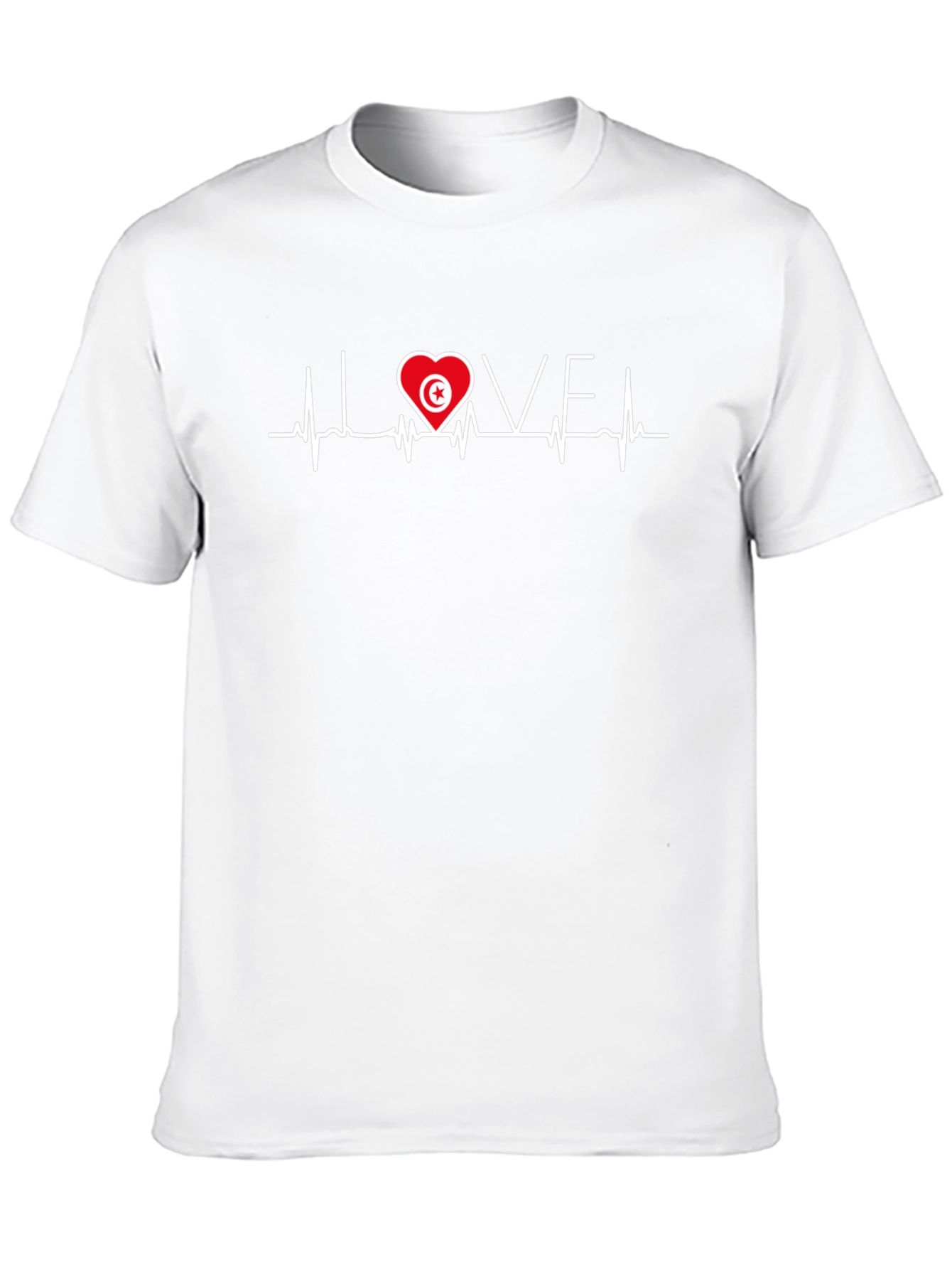 I Love Tunisia Heartbeat Flag T-Shirt