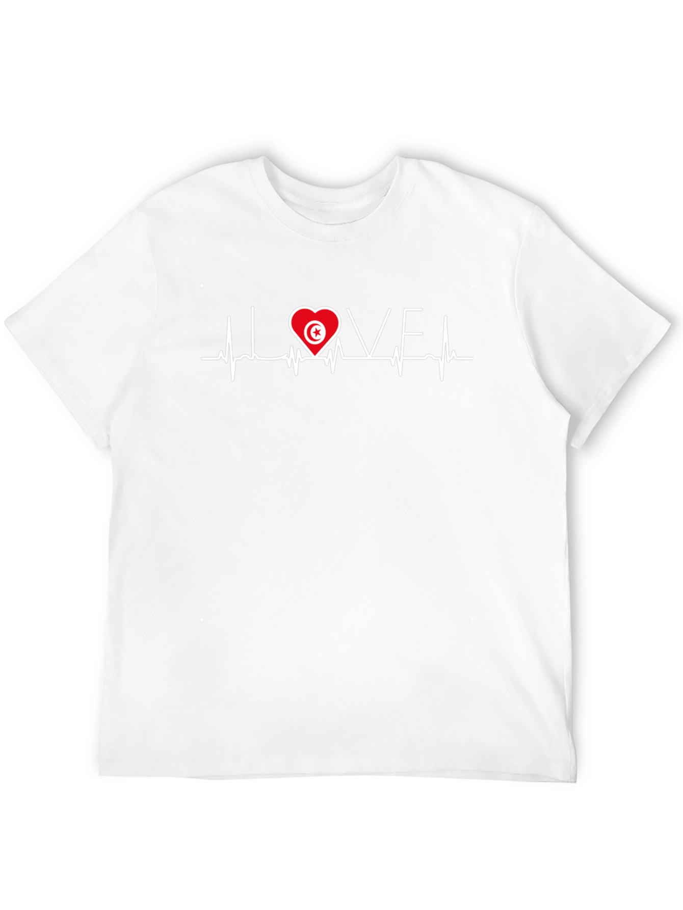 I Love Tunisia Heartbeat Flag T-Shirt