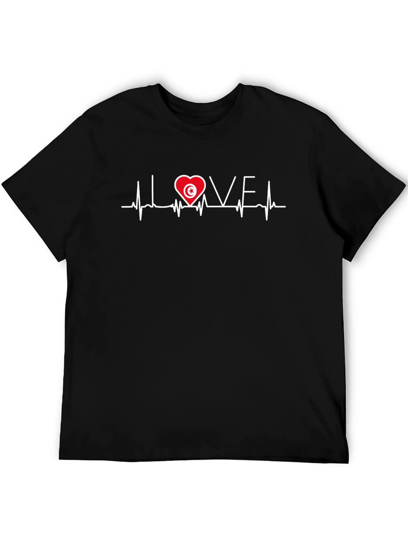 I Love Tunisia Heartbeat Flag T-Shirt
