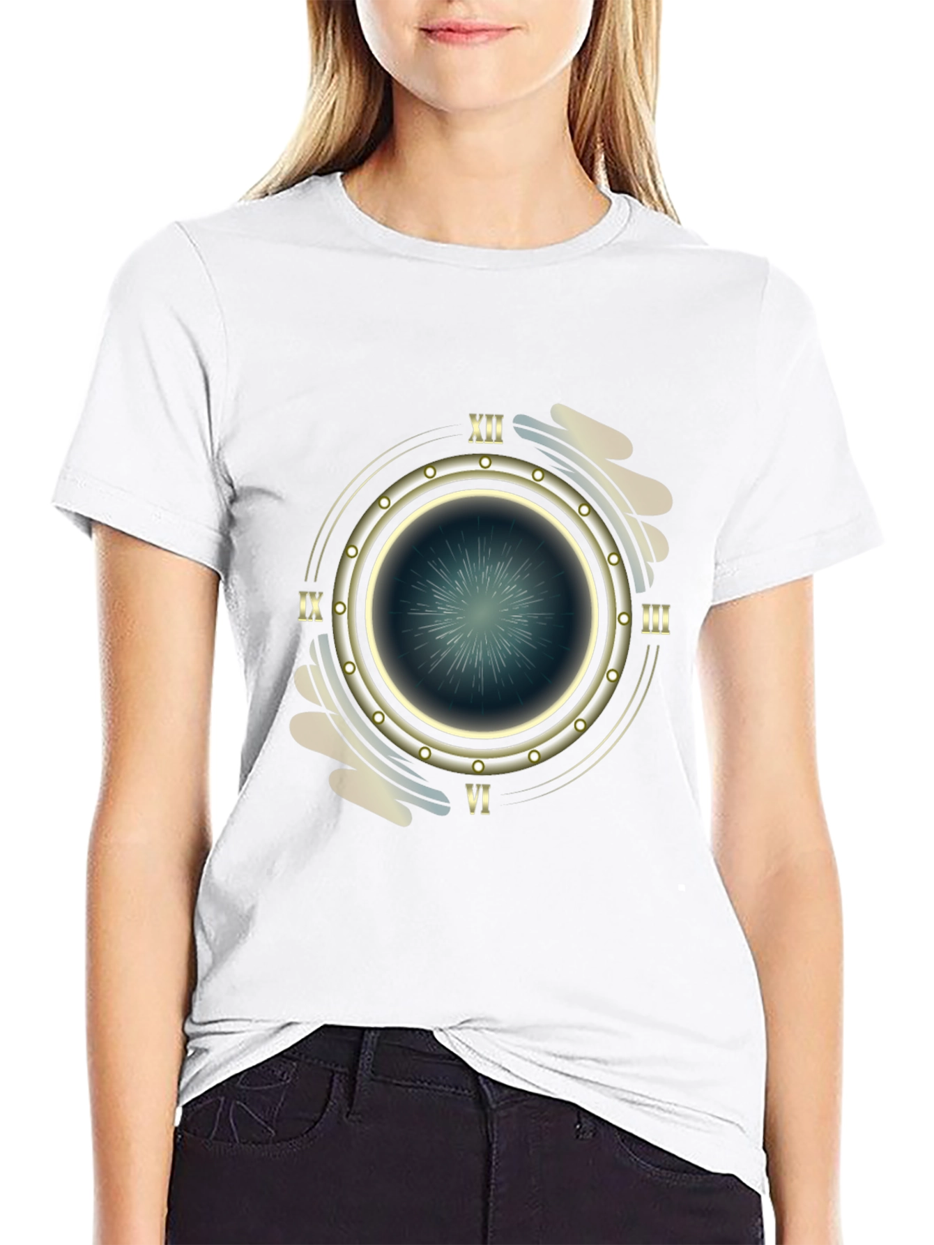 Steampunk Timepiece Graphic Tee - Mens Black T-Shirt