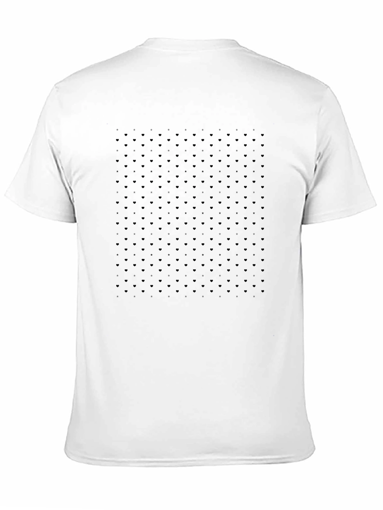 Heart Patterned Black T-Shirt