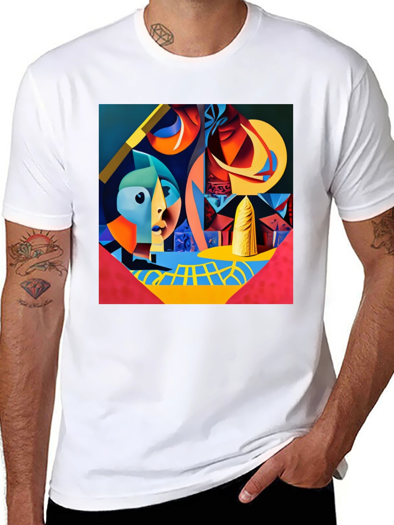 Abstract Art Graphic Tee - Modern Artistic Design