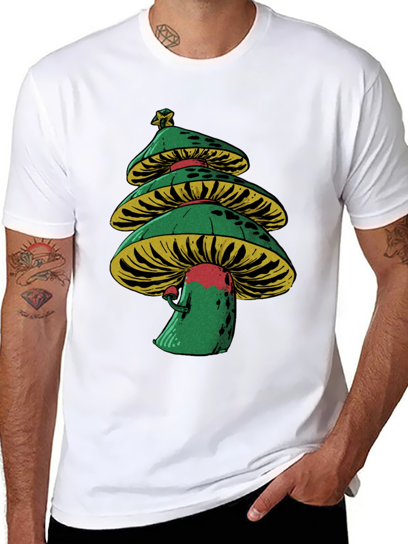 Mushroom Christmas Tree Graphic Tee
