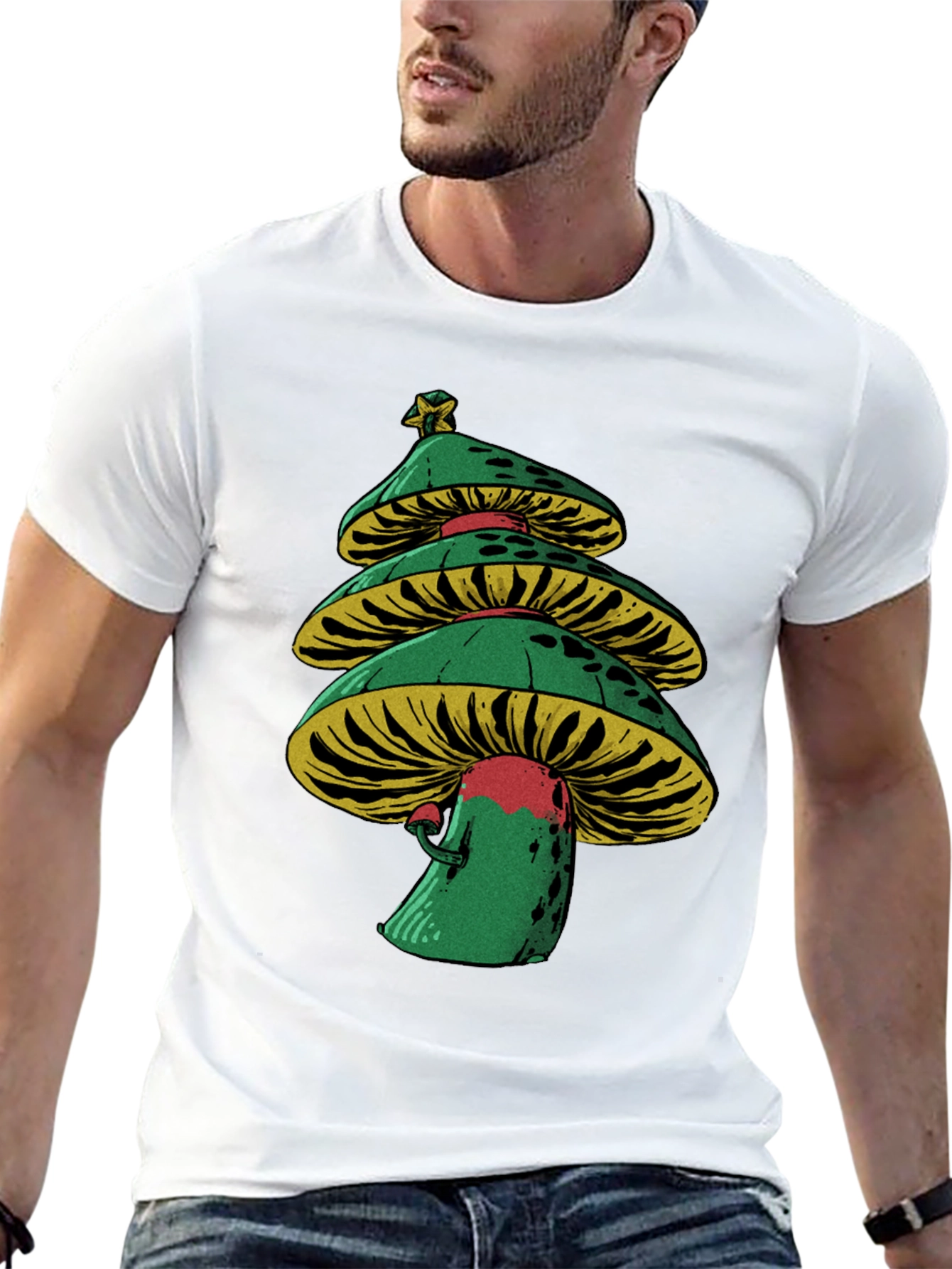 Mushroom Christmas Tree Graphic Tee