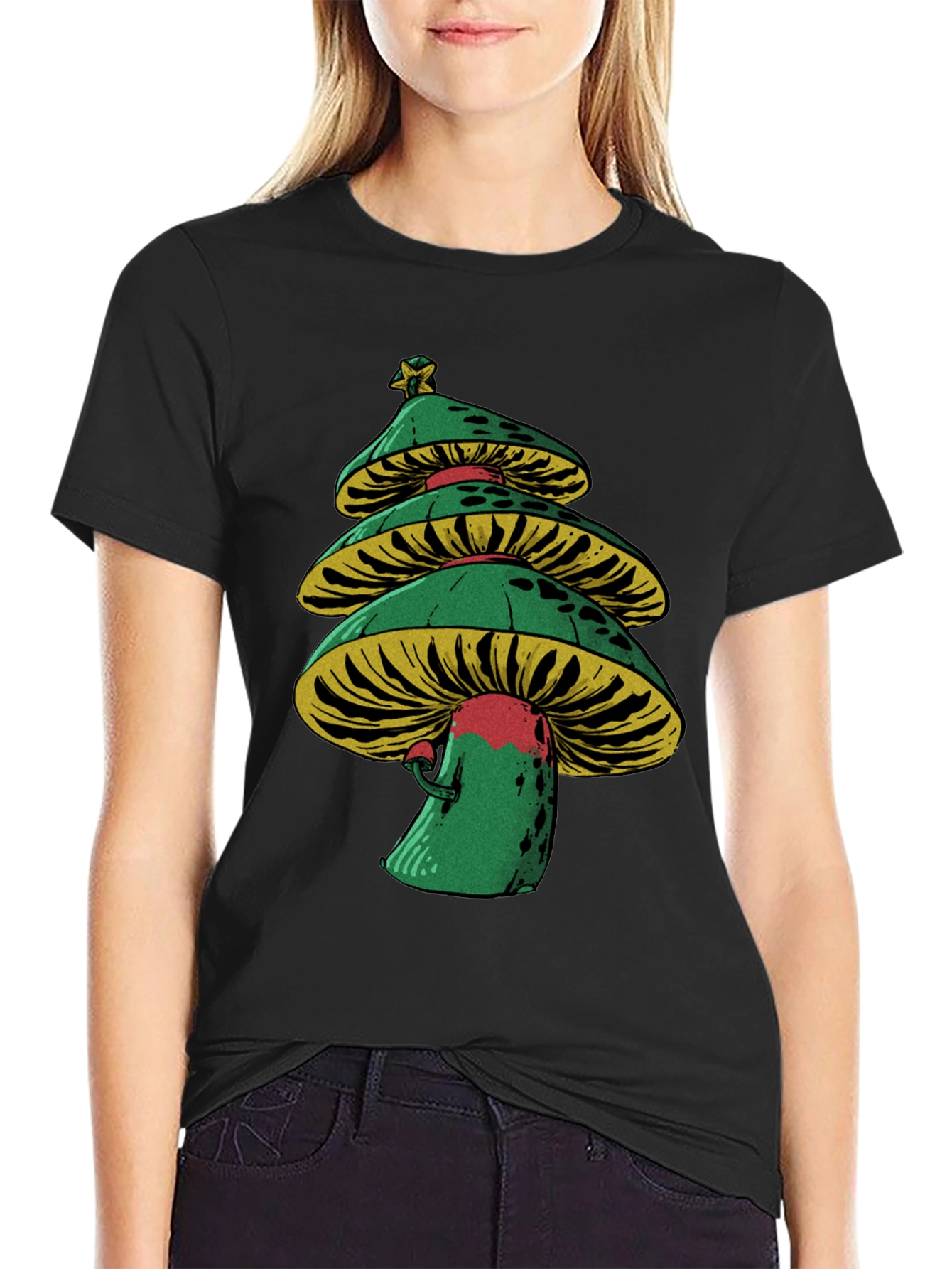 Mushroom Christmas Tree Graphic Tee