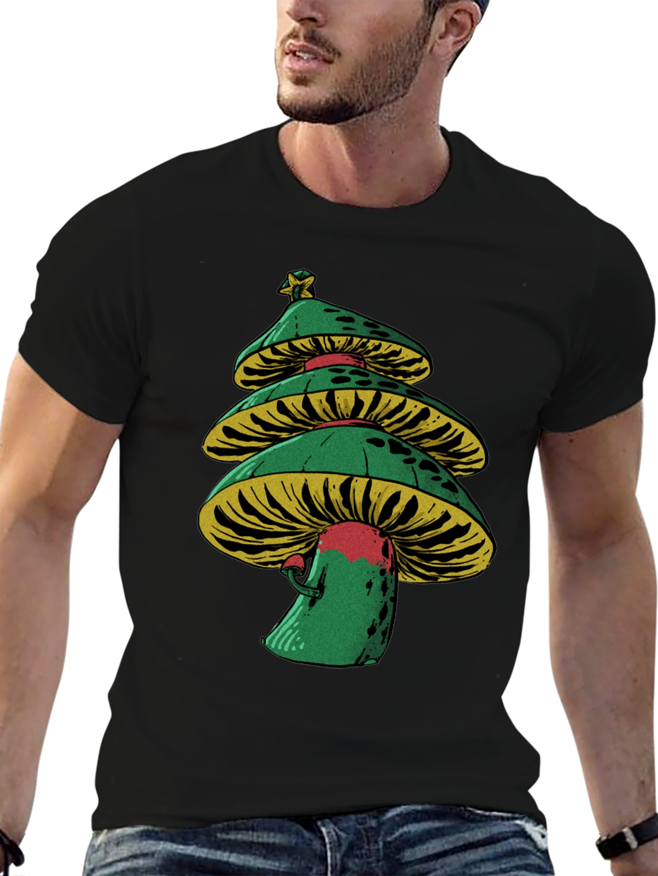 Mushroom Christmas Tree Graphic Tee