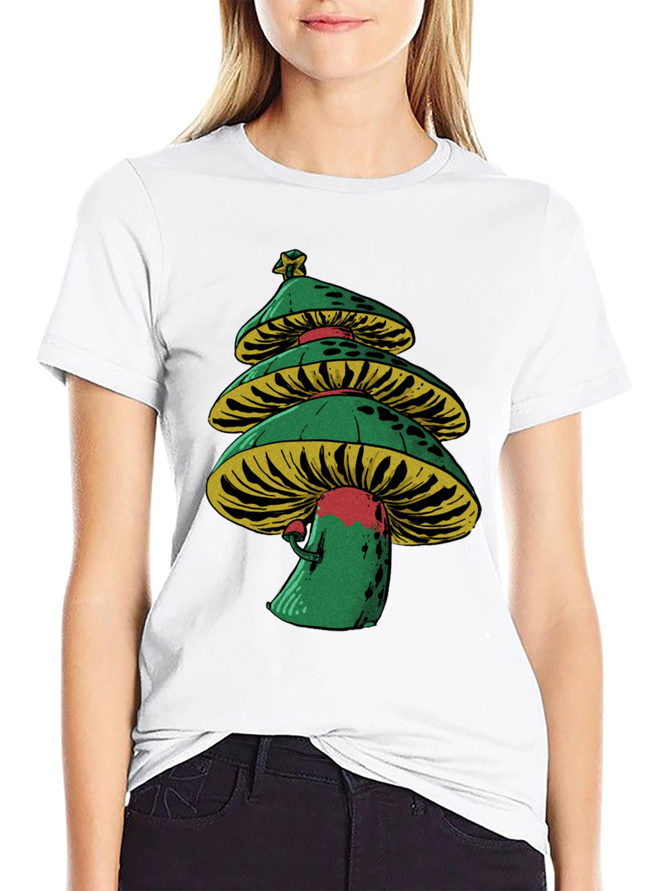 Mushroom Christmas Tree Graphic Tee
