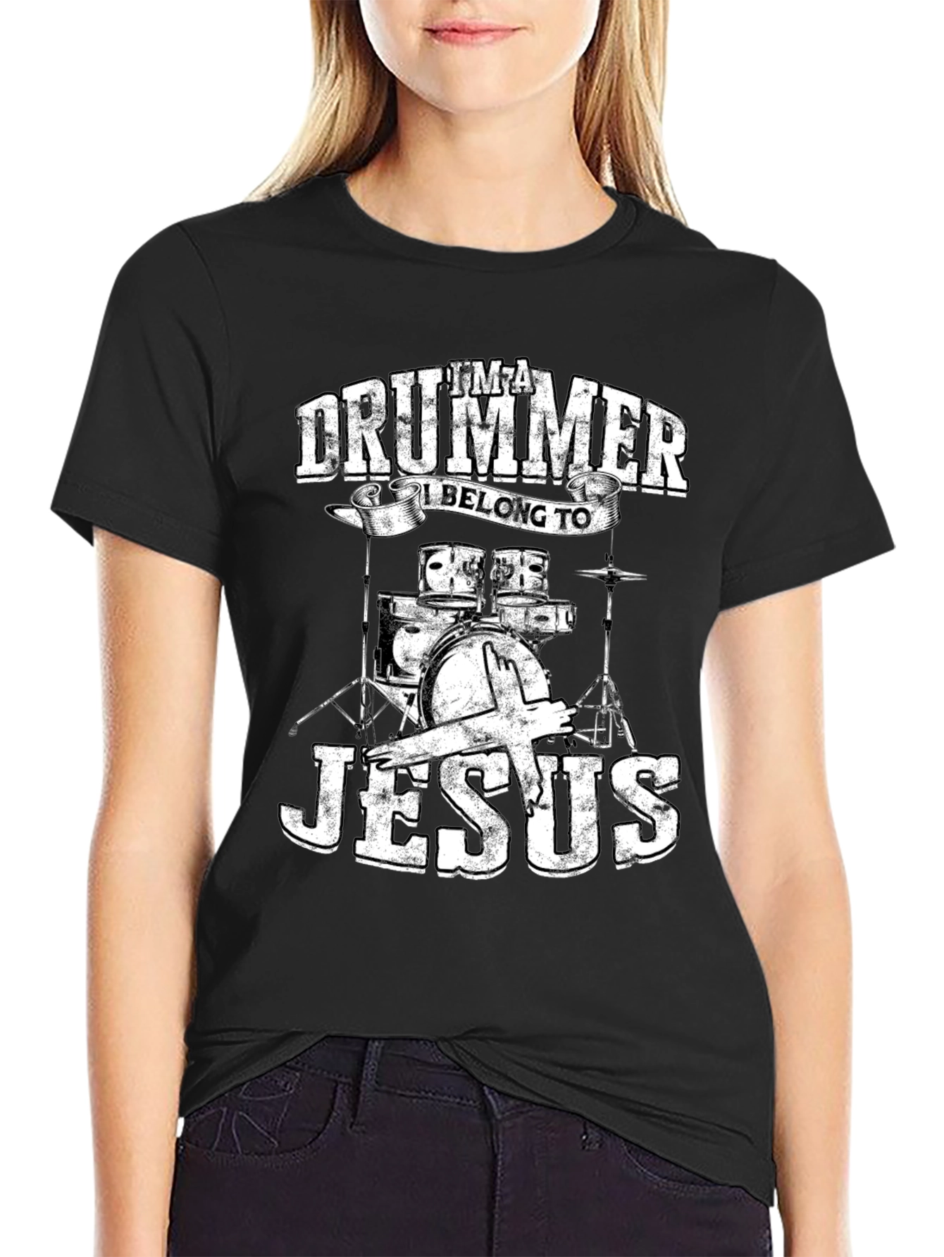 Im a Drummer I Belong to Jesus T-Shirt