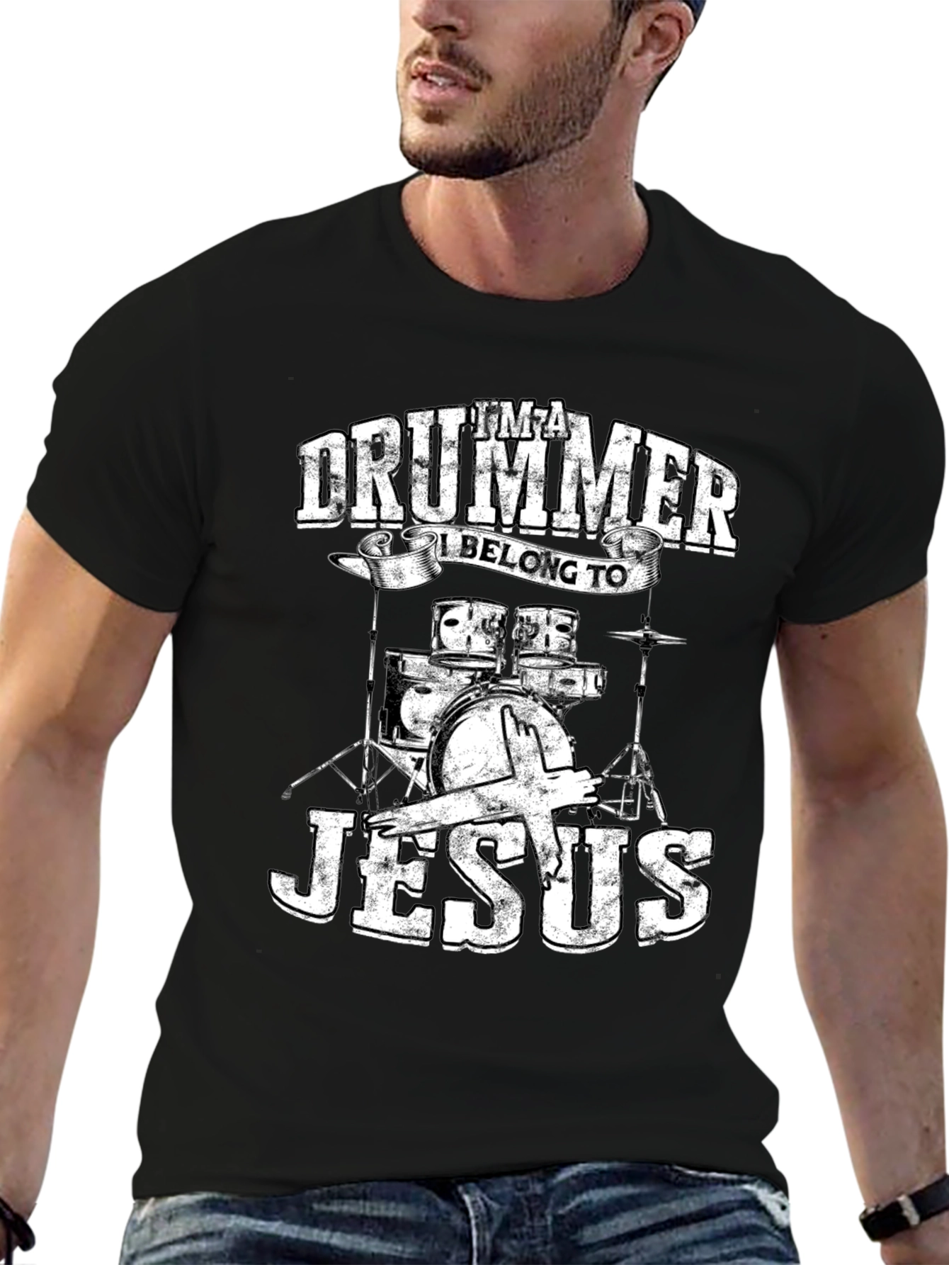 Im a Drummer I Belong to Jesus T-Shirt