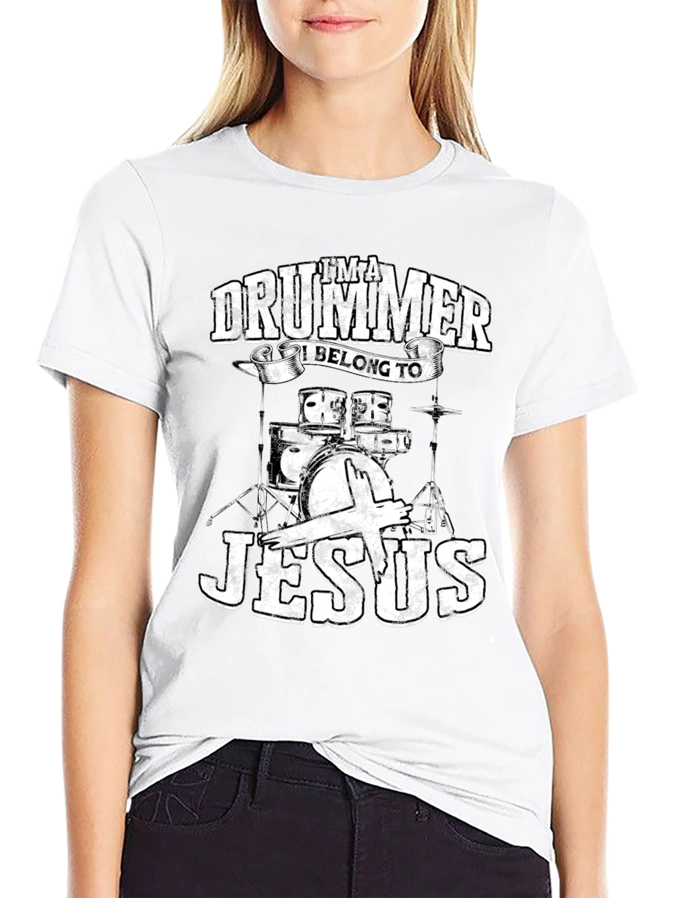 Im a Drummer I Belong to Jesus T-Shirt