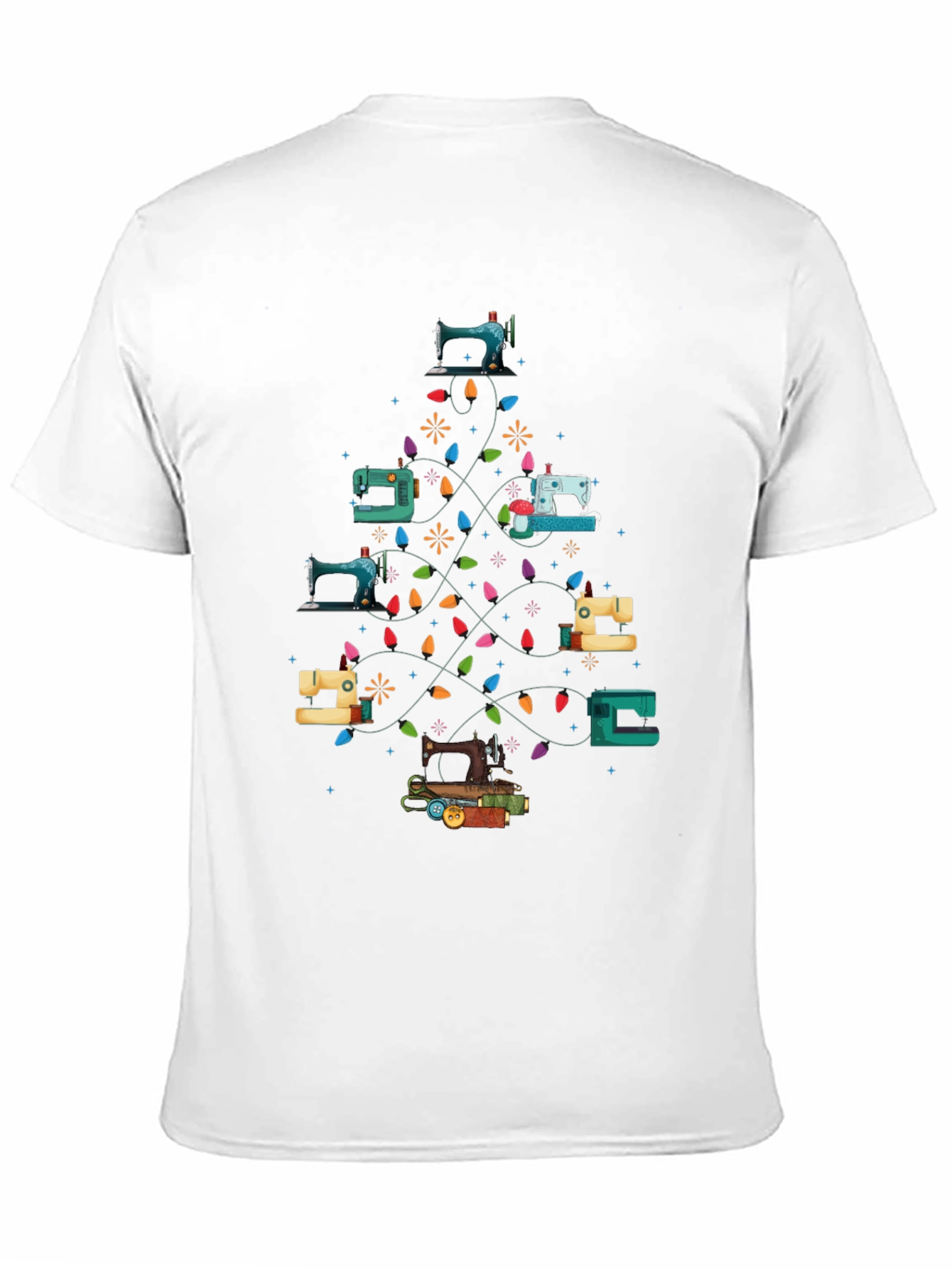 Sewing Machine Christmas Tree T-Shirt