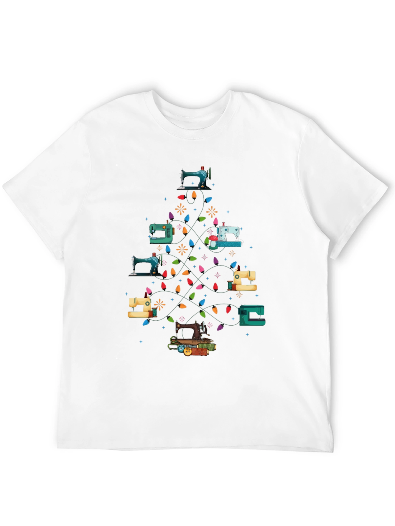 Sewing Machine Christmas Tree T-Shirt