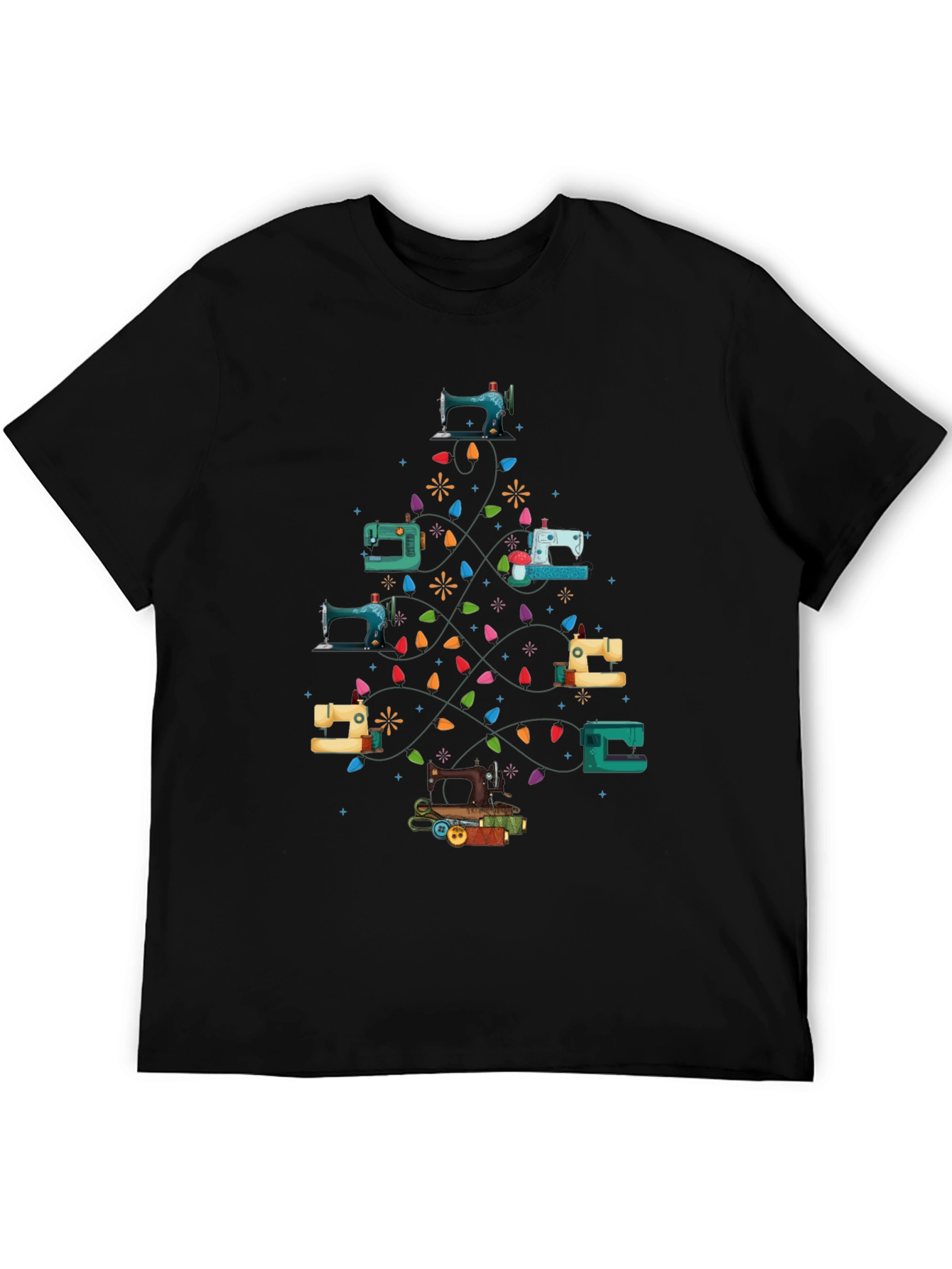 Sewing Machine Christmas Tree T-Shirt