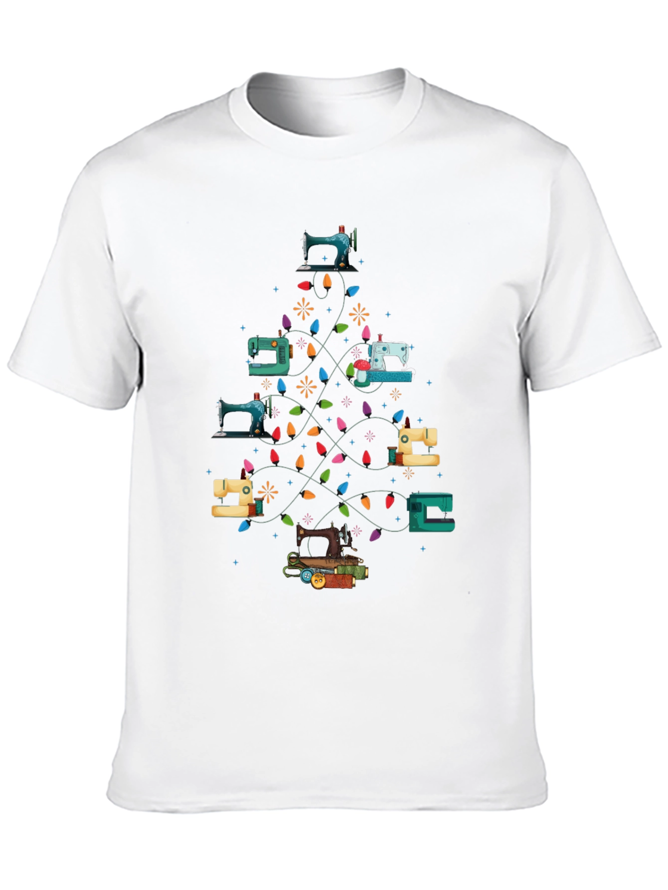 Sewing Machine Christmas Tree T-Shirt