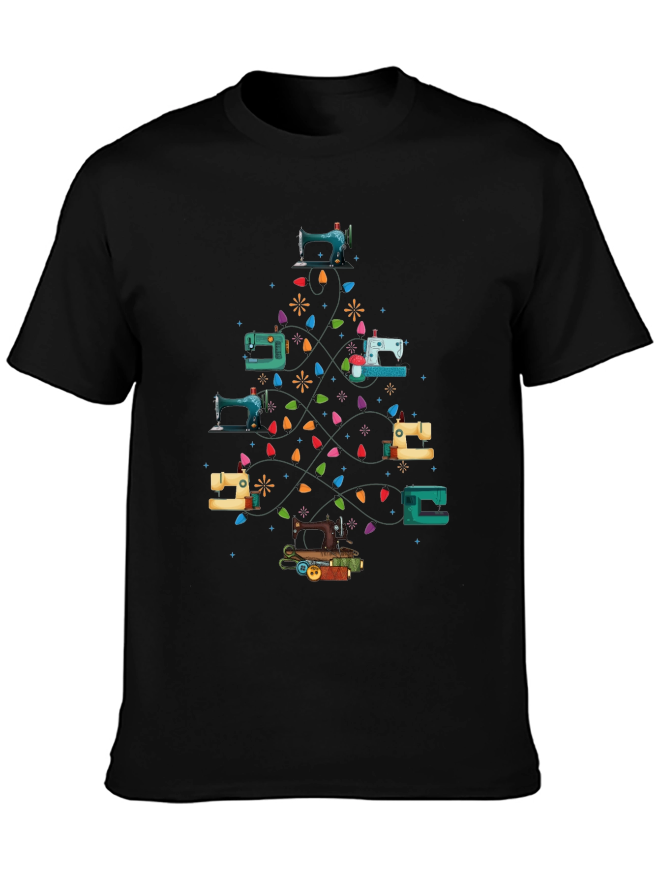 Sewing Machine Christmas Tree T-Shirt