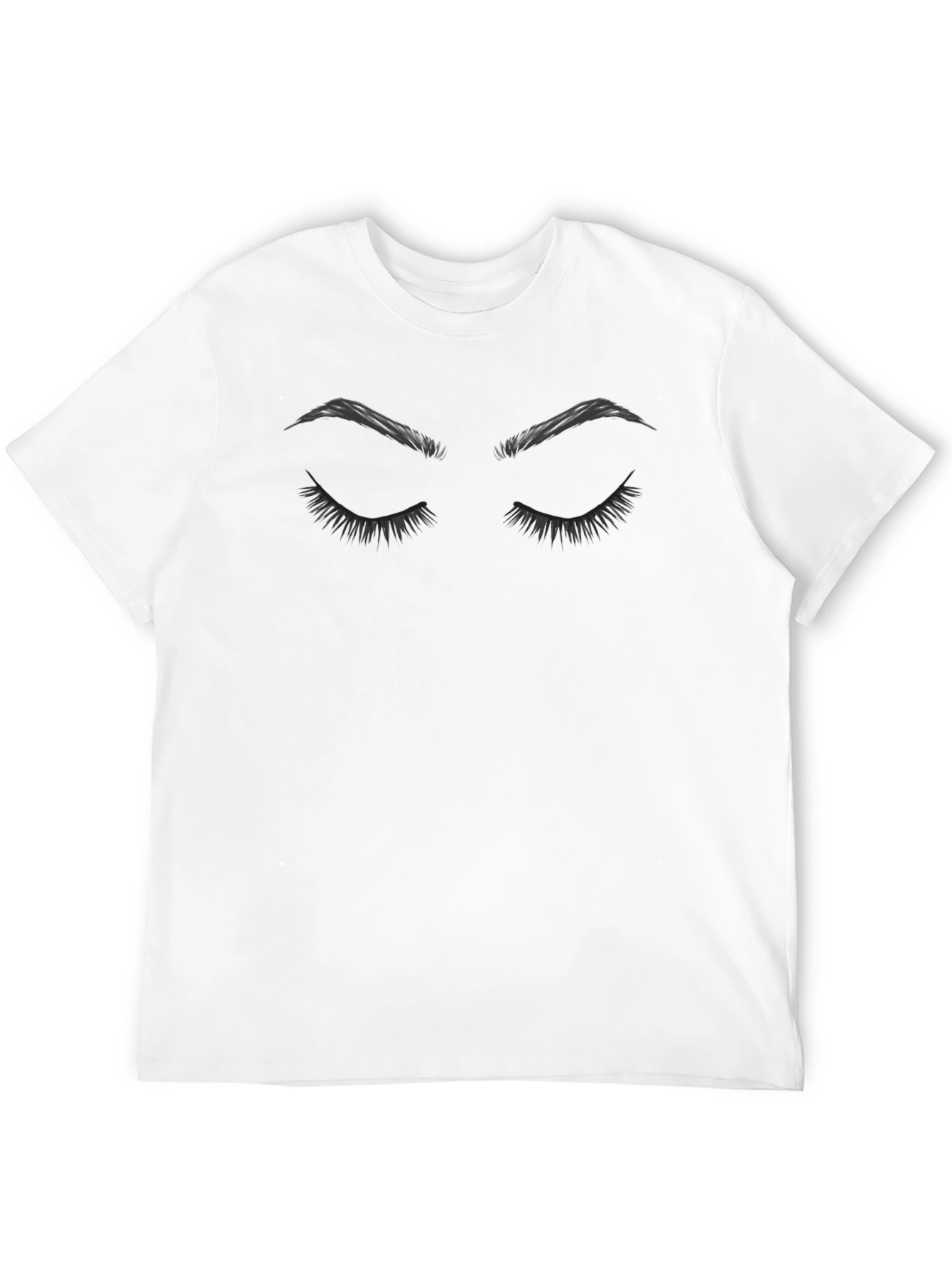 Dreamy Eyes Graphic Tee - Soft Black Cotton T-Shirt