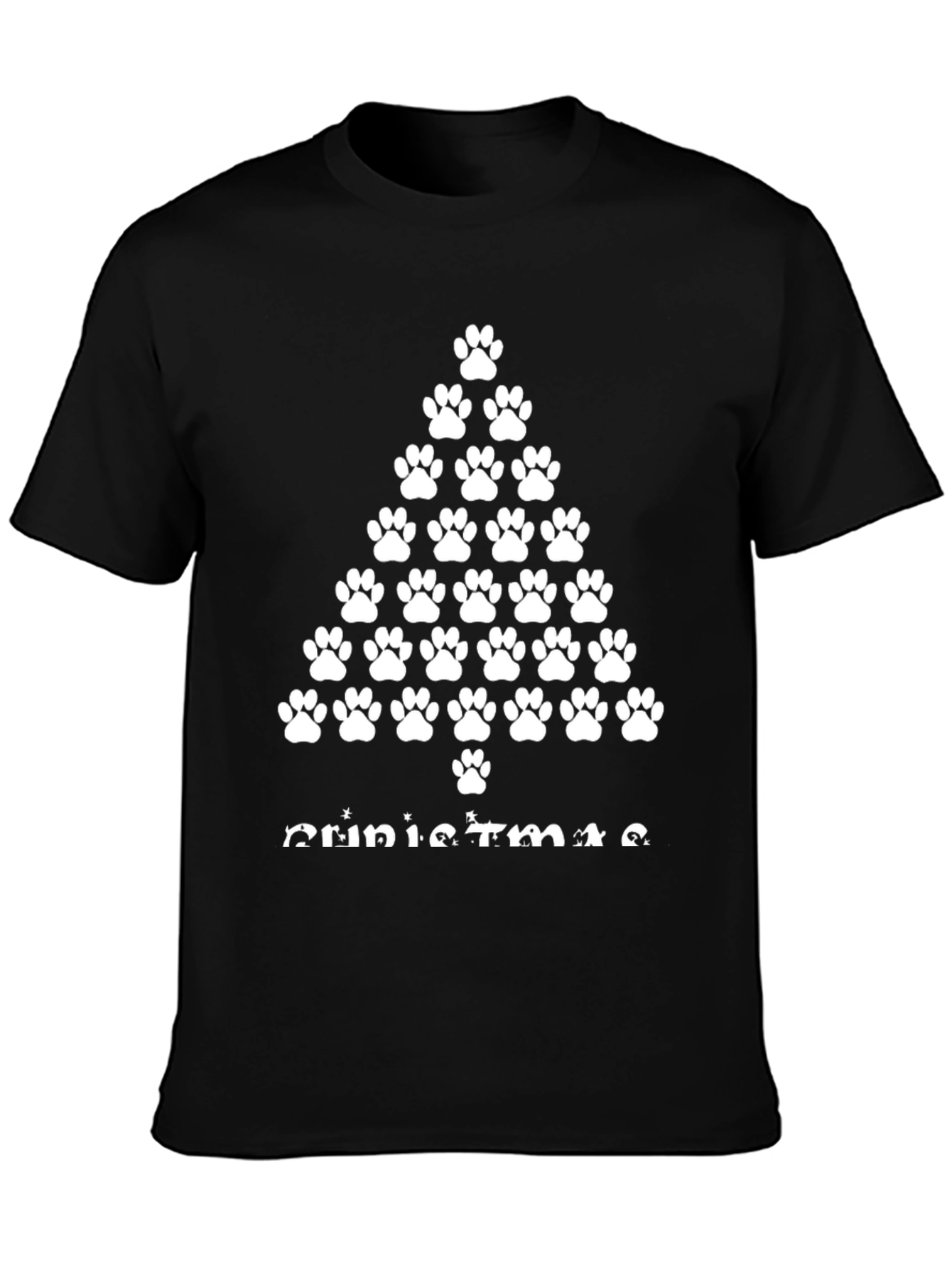 Paw Print Christmas Tree Graphic Tee