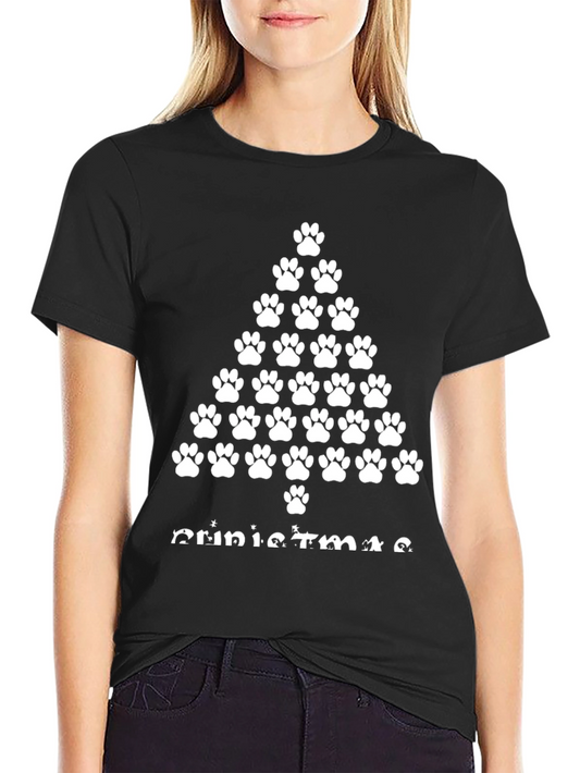 Paw Print Christmas Tree Graphic Tee