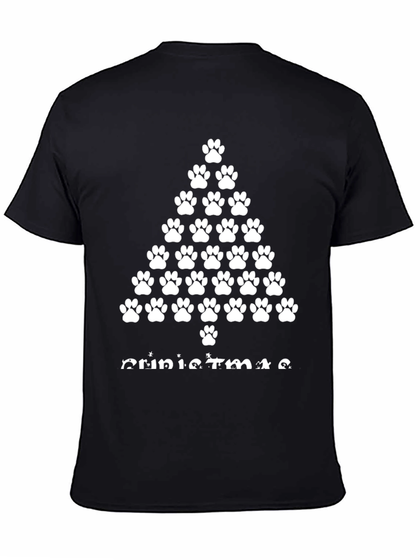 Paw Print Christmas Tree Graphic Tee