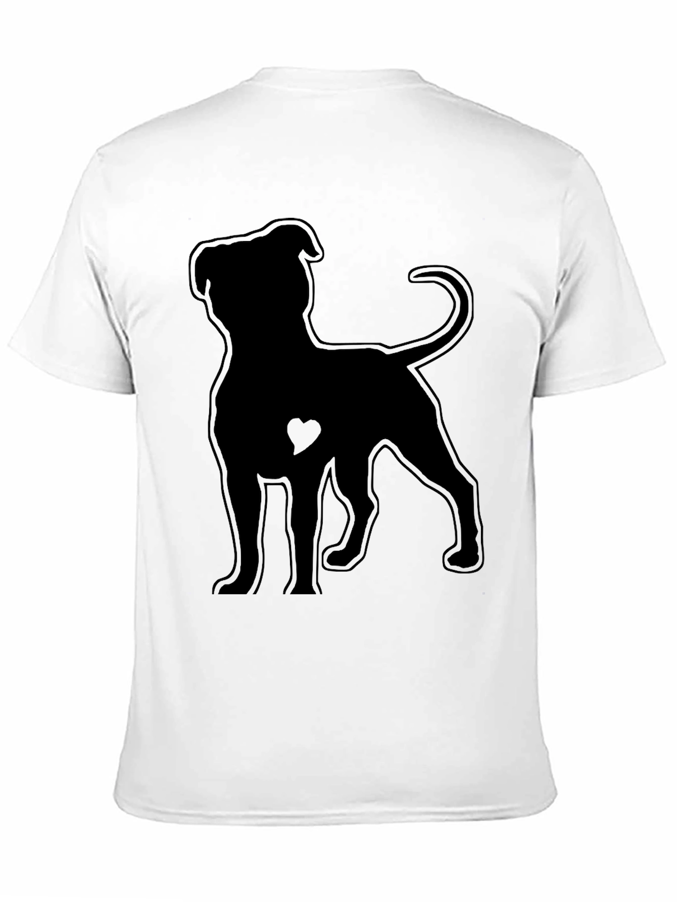 Pitbull Heart Silhouette Black T-Shirt