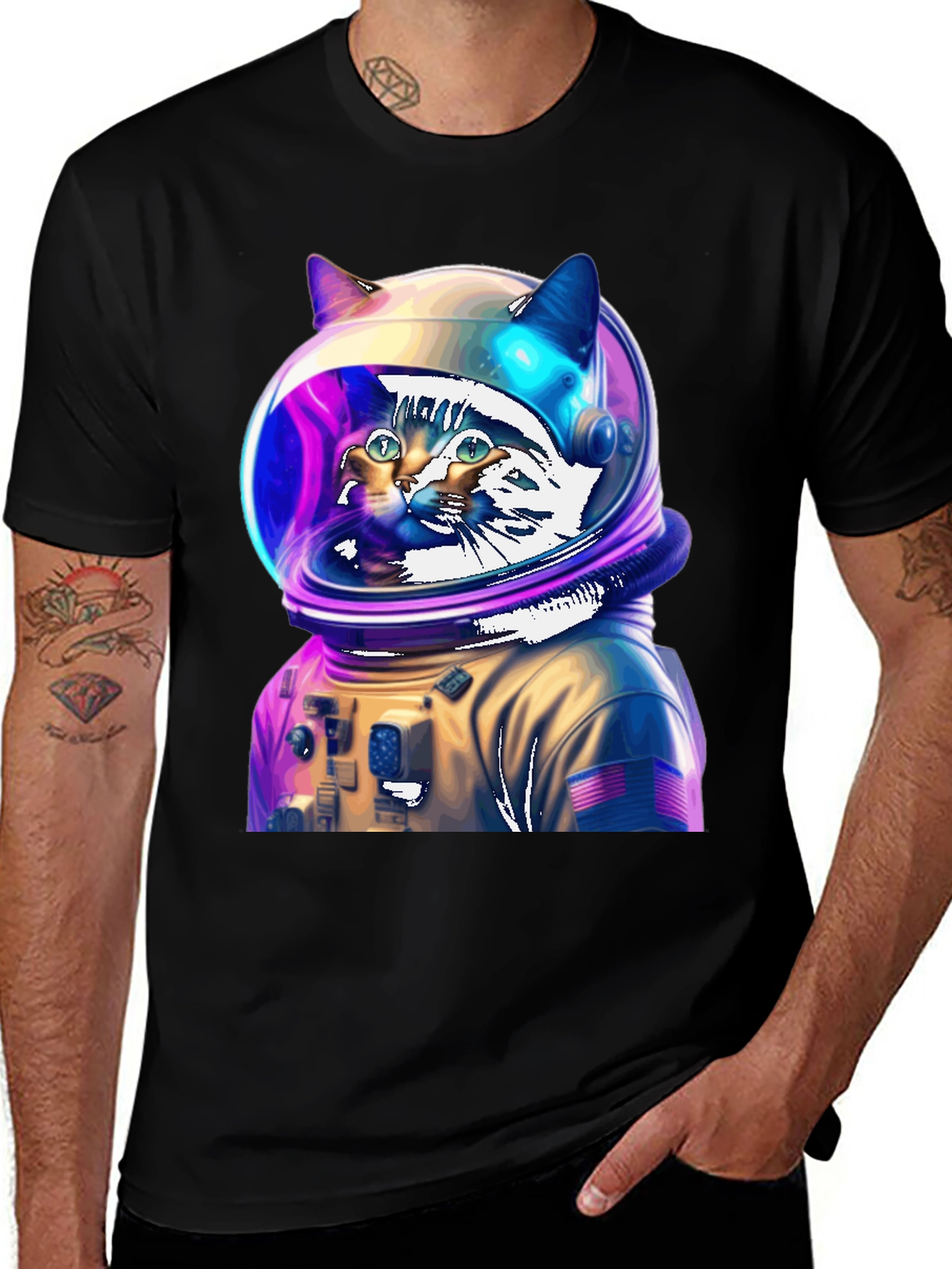 Cat Astronaut T-Shirt - Space Explorer Design