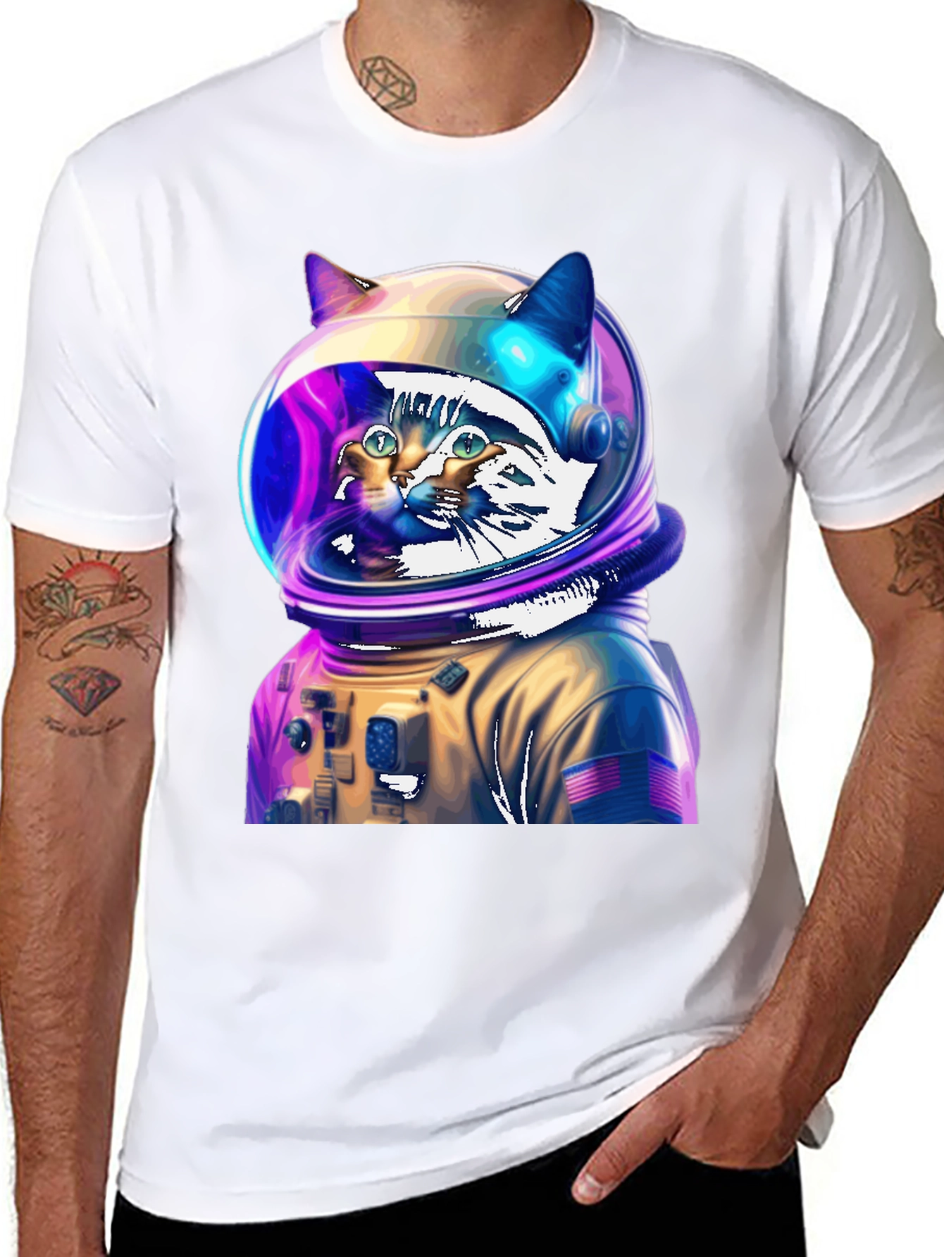 Cat Astronaut T-Shirt - Space Explorer Design
