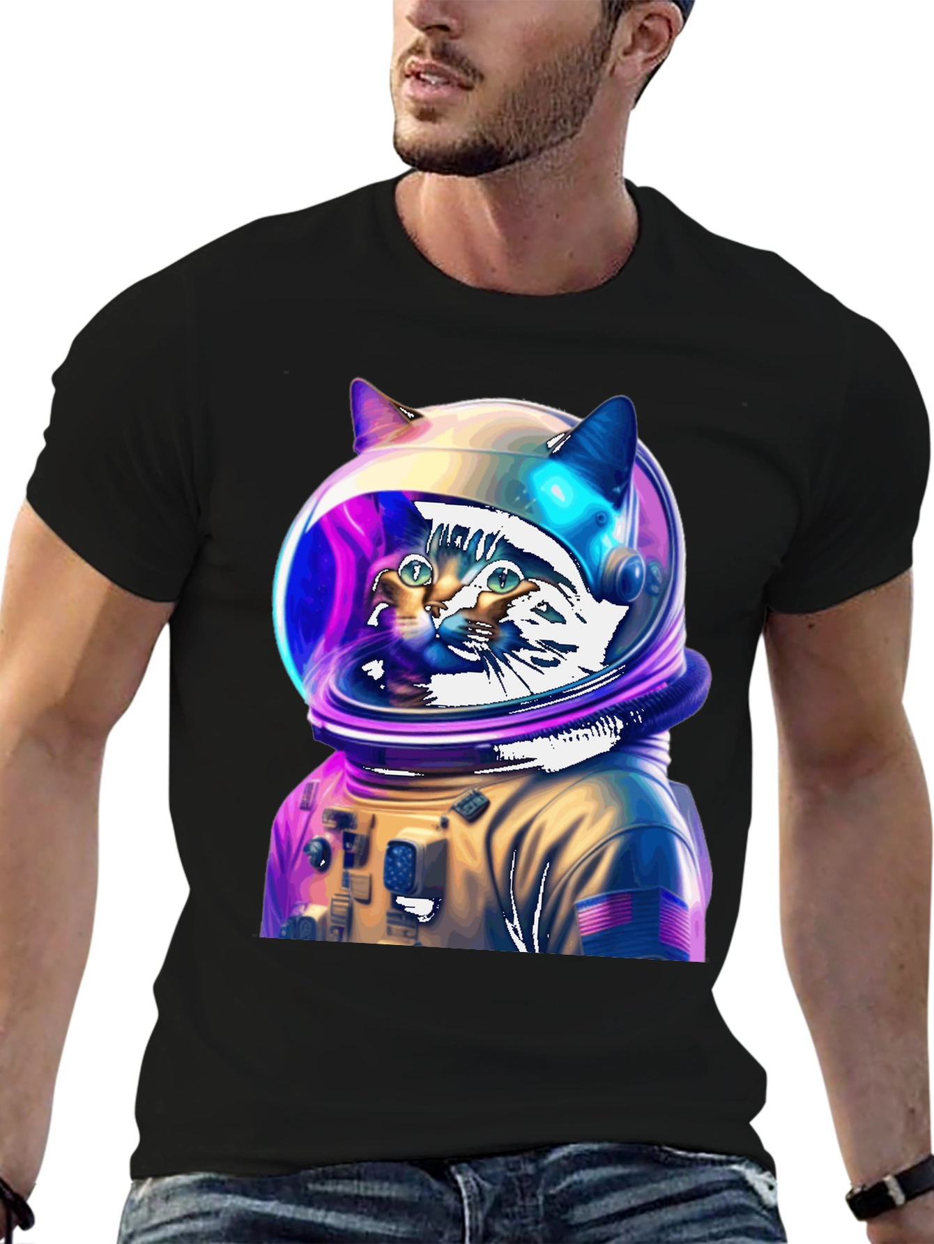 Cat Astronaut T-Shirt - Space Explorer Design