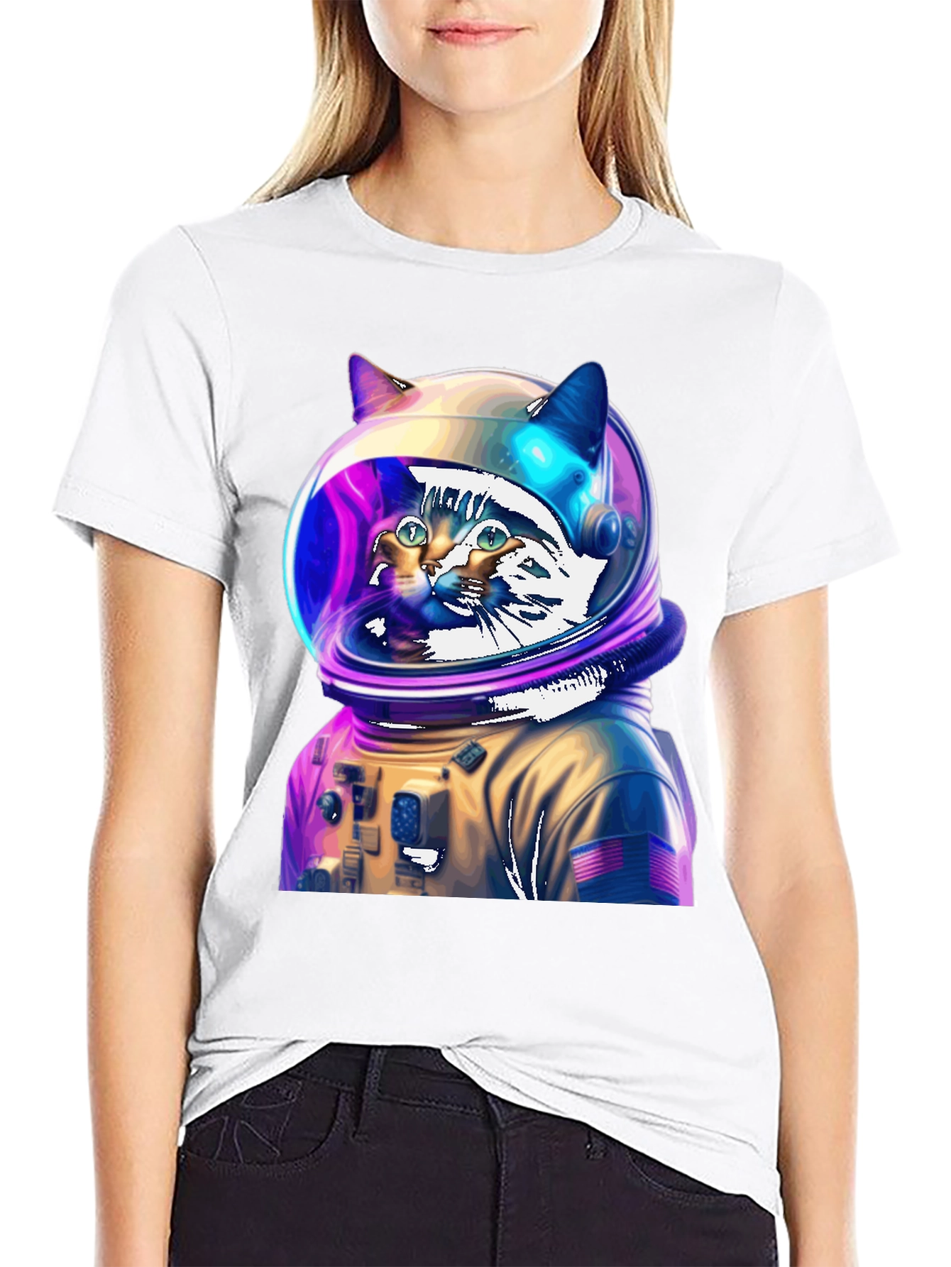 Cat Astronaut T-Shirt - Space Explorer Design