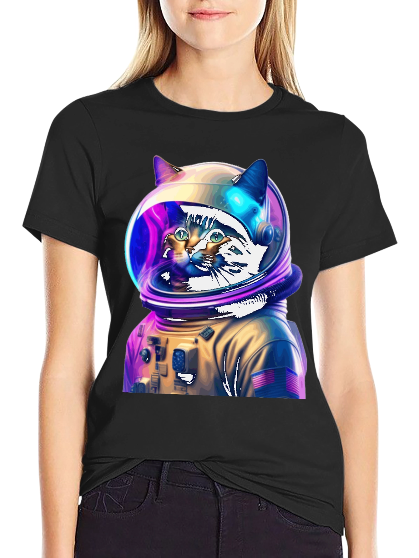 Cat Astronaut T-Shirt - Space Explorer Design