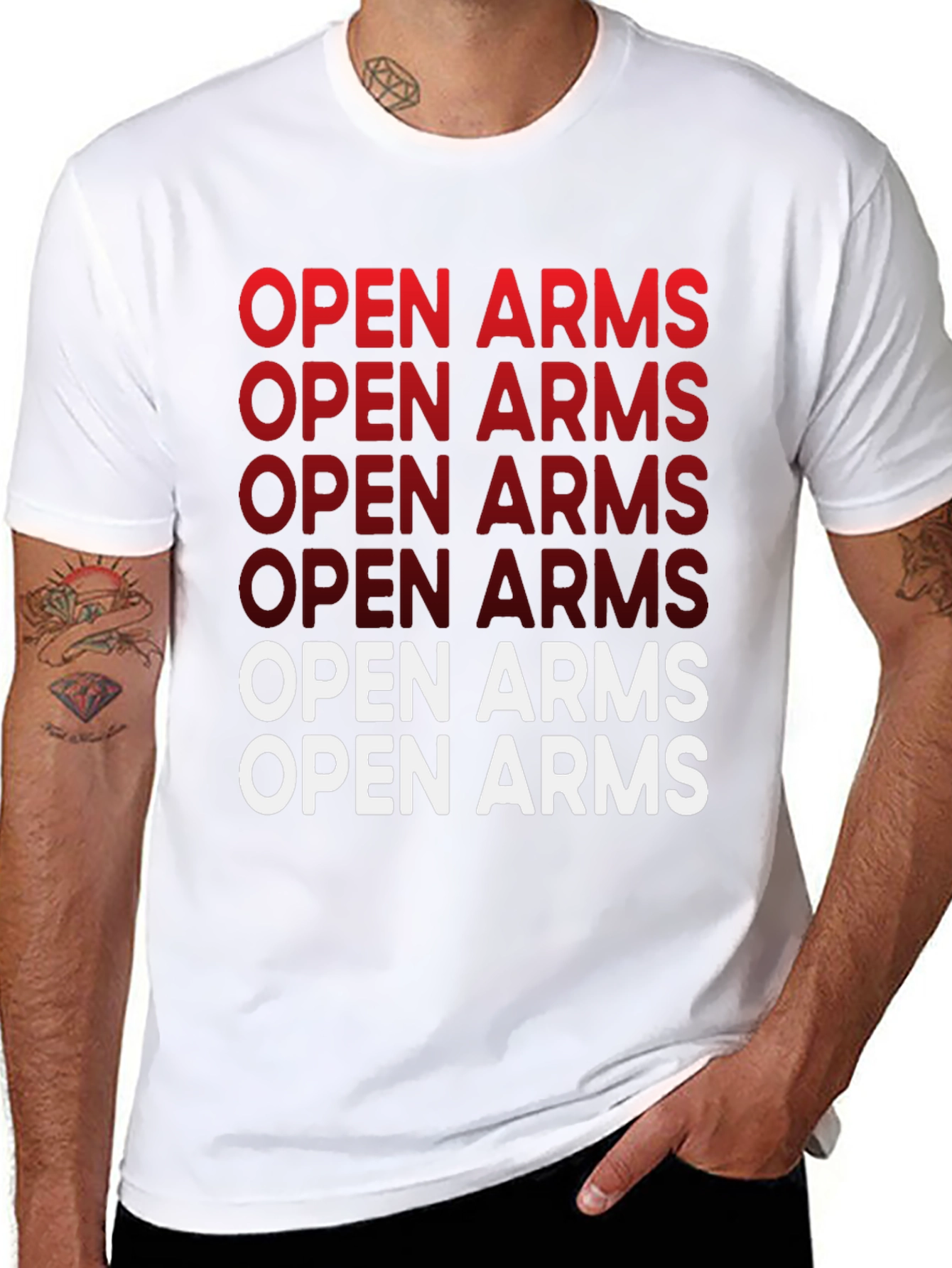Open Arms Graphic Print Mens T-Shirt