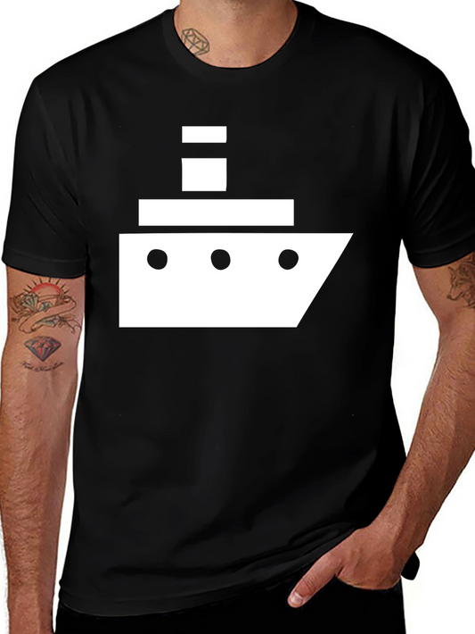 Nautical Tee: Minimalist Ship Graphic