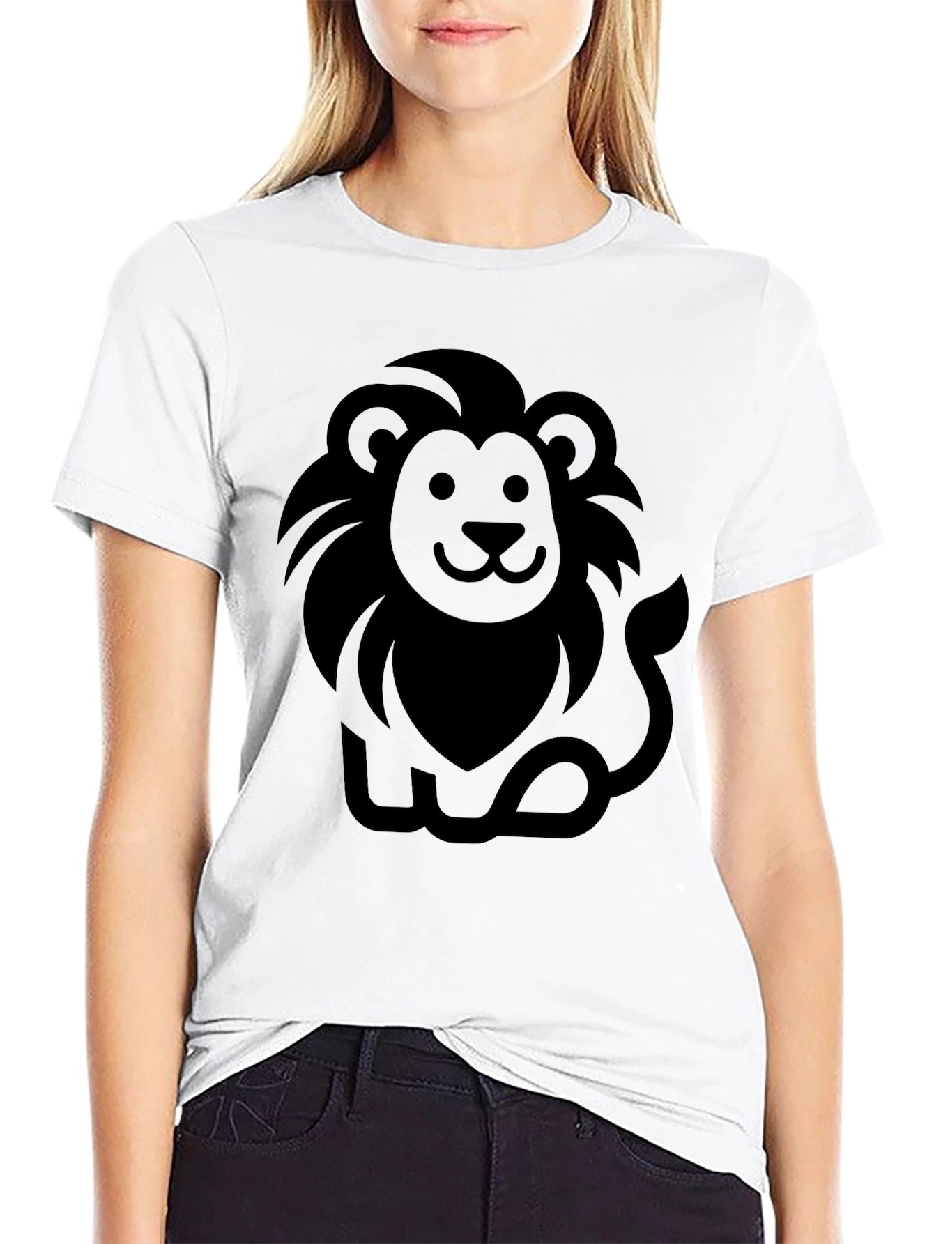 Lion Graphic Black T-Shirt - Mens Casual Tee