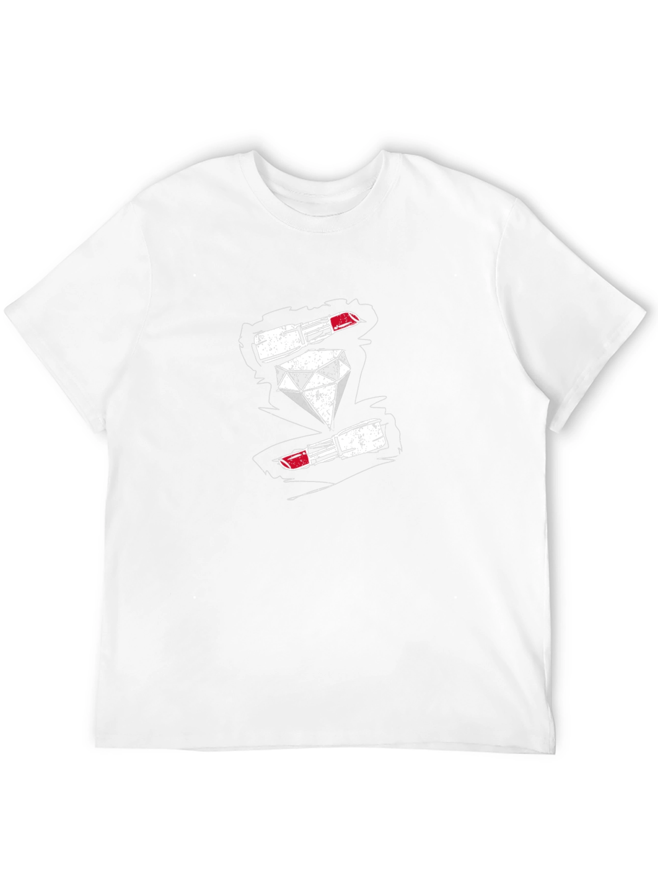 Diamond & Lipstick Graphic Print Mens Black T-Shirt