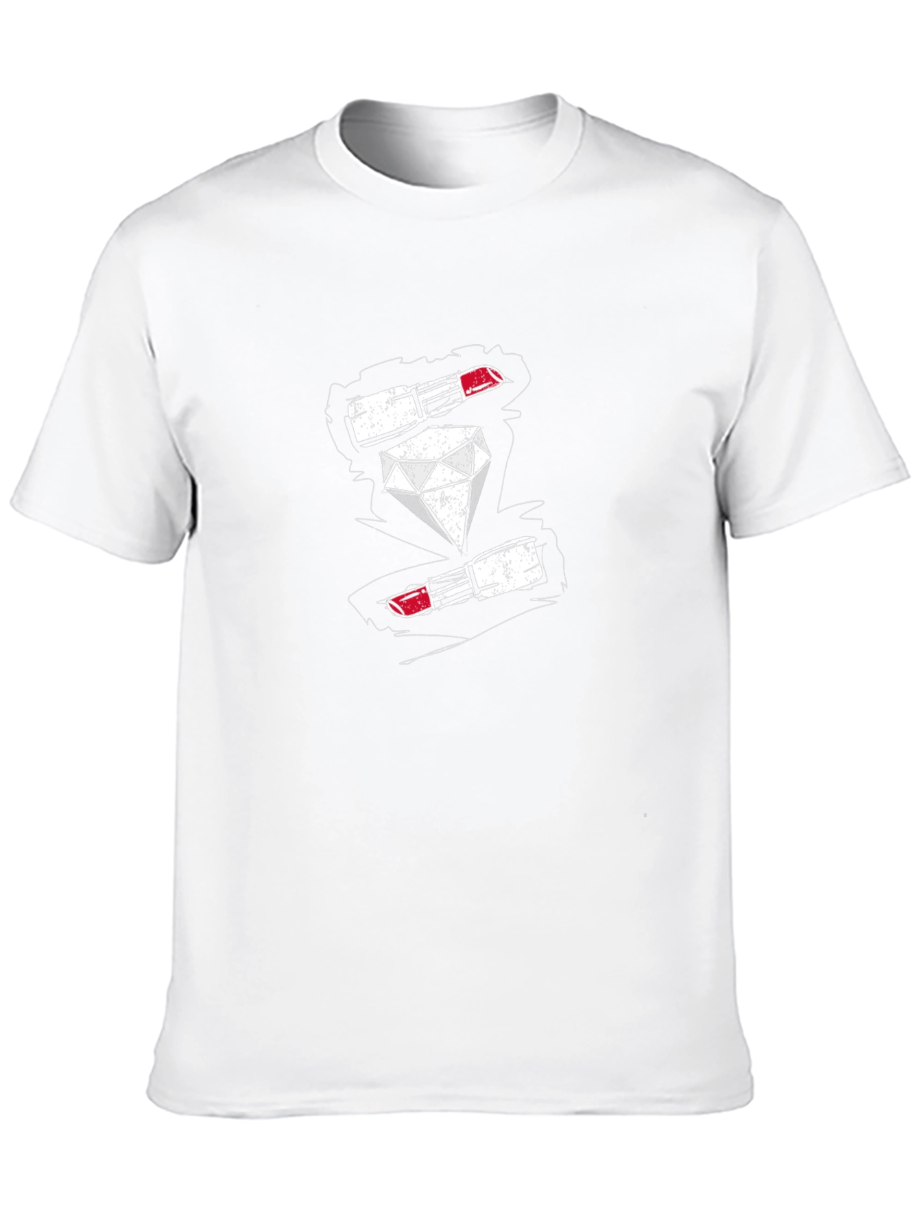 Diamond & Lipstick Graphic Print Mens Black T-Shirt