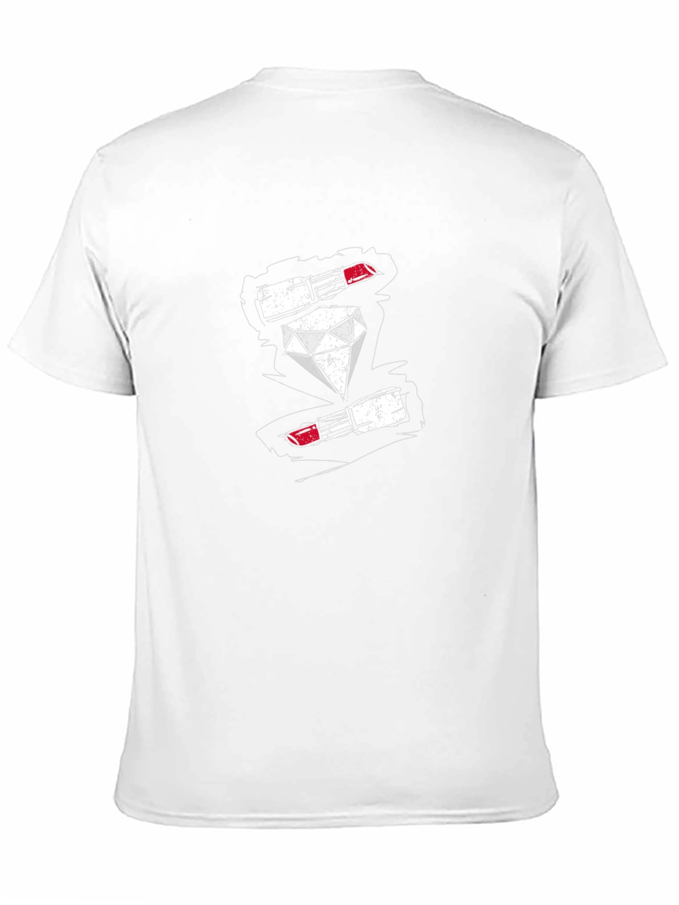 Diamond & Lipstick Graphic Print Mens Black T-Shirt