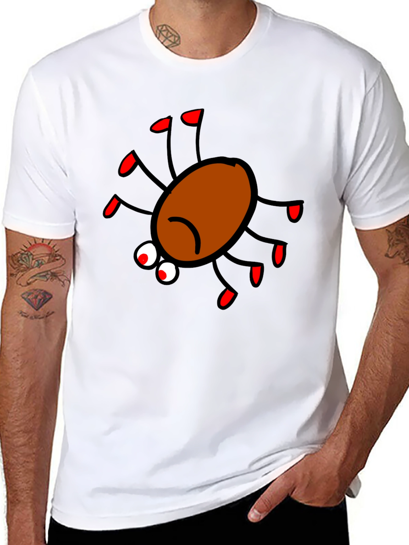 Spider Graphic Print Black T-Shirt