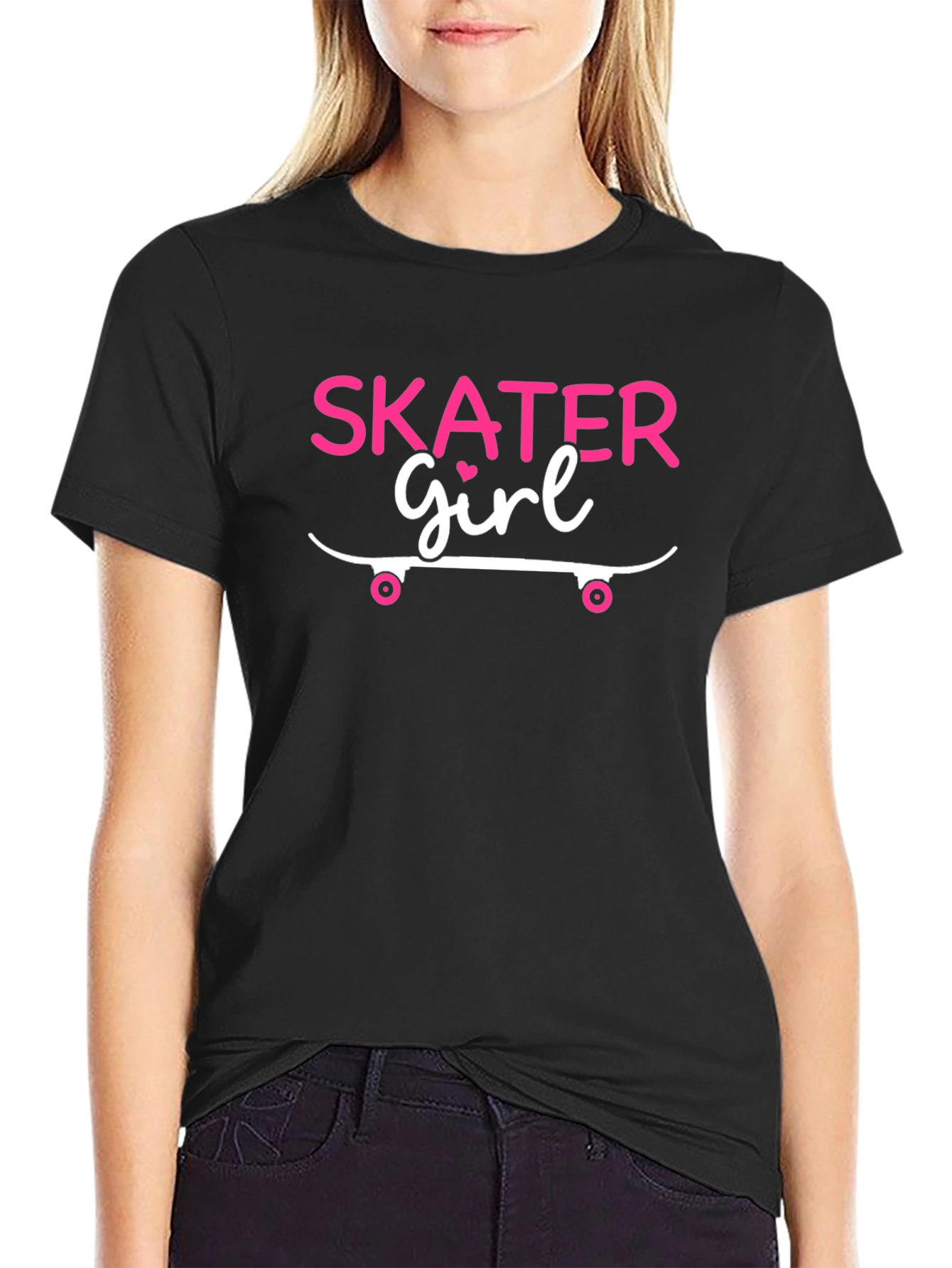 Skater Girl Graphic Tee - Black