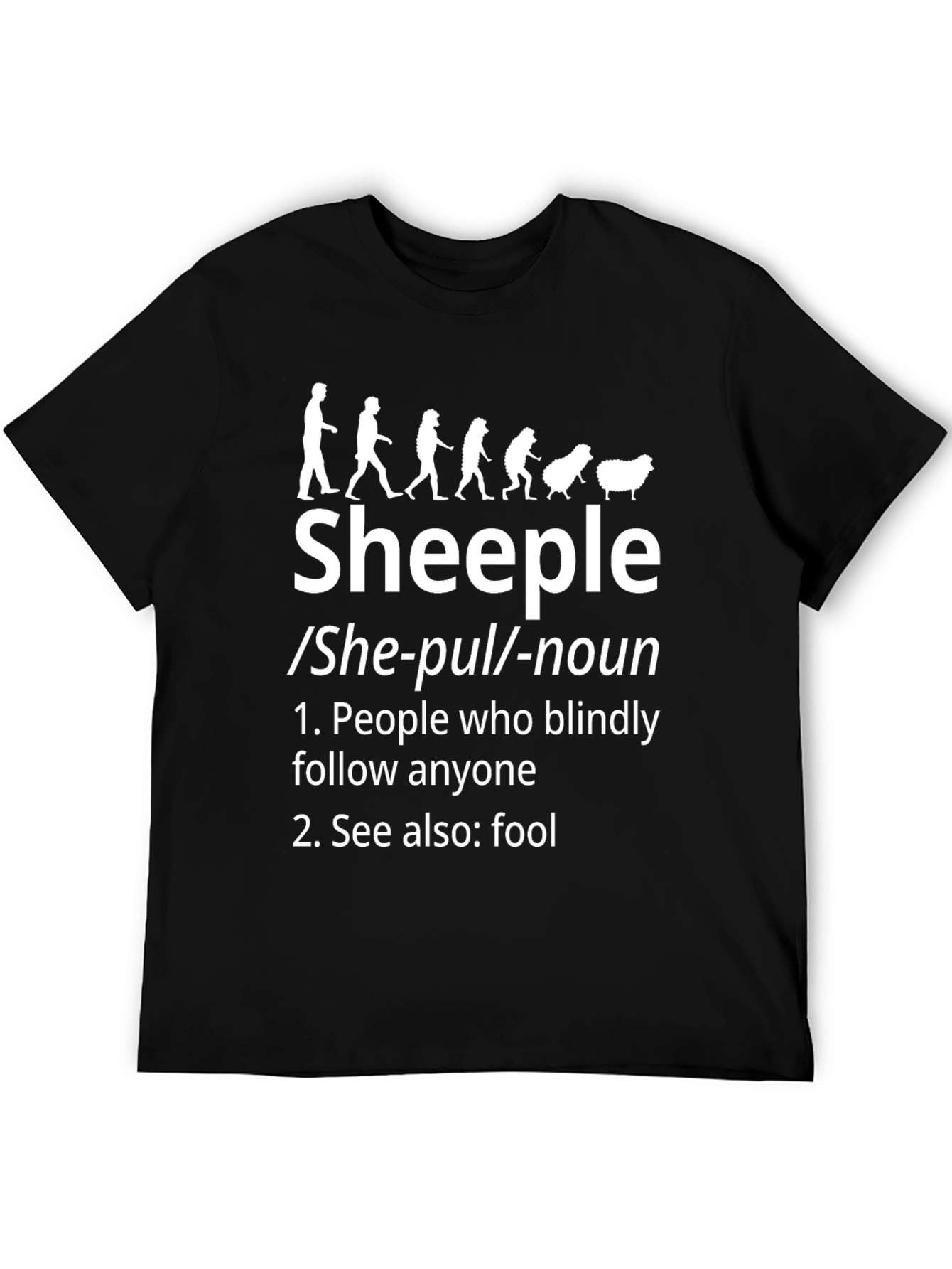 Sheeple Definition Black T-Shirt