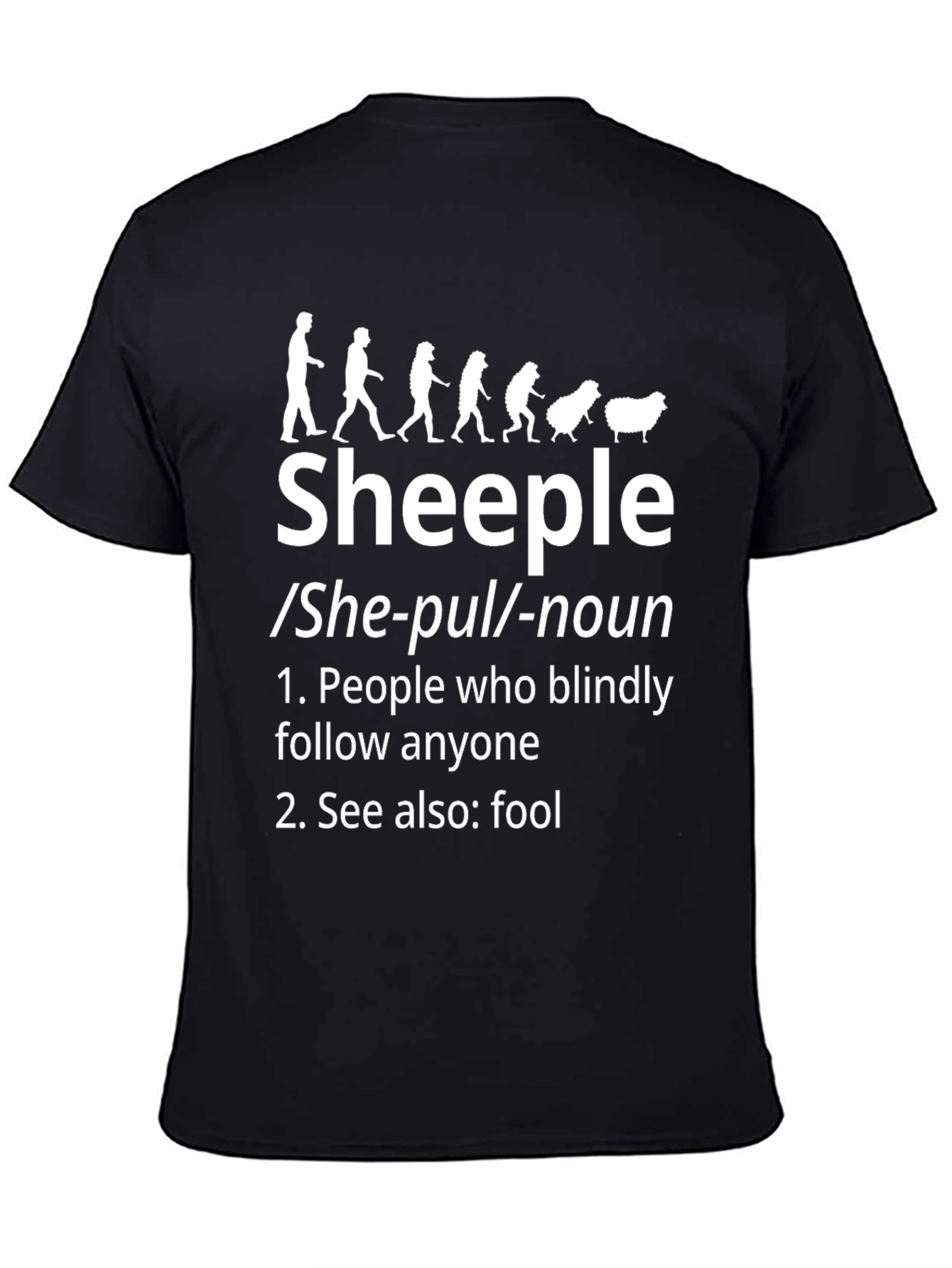 Sheeple Definition Black T-Shirt