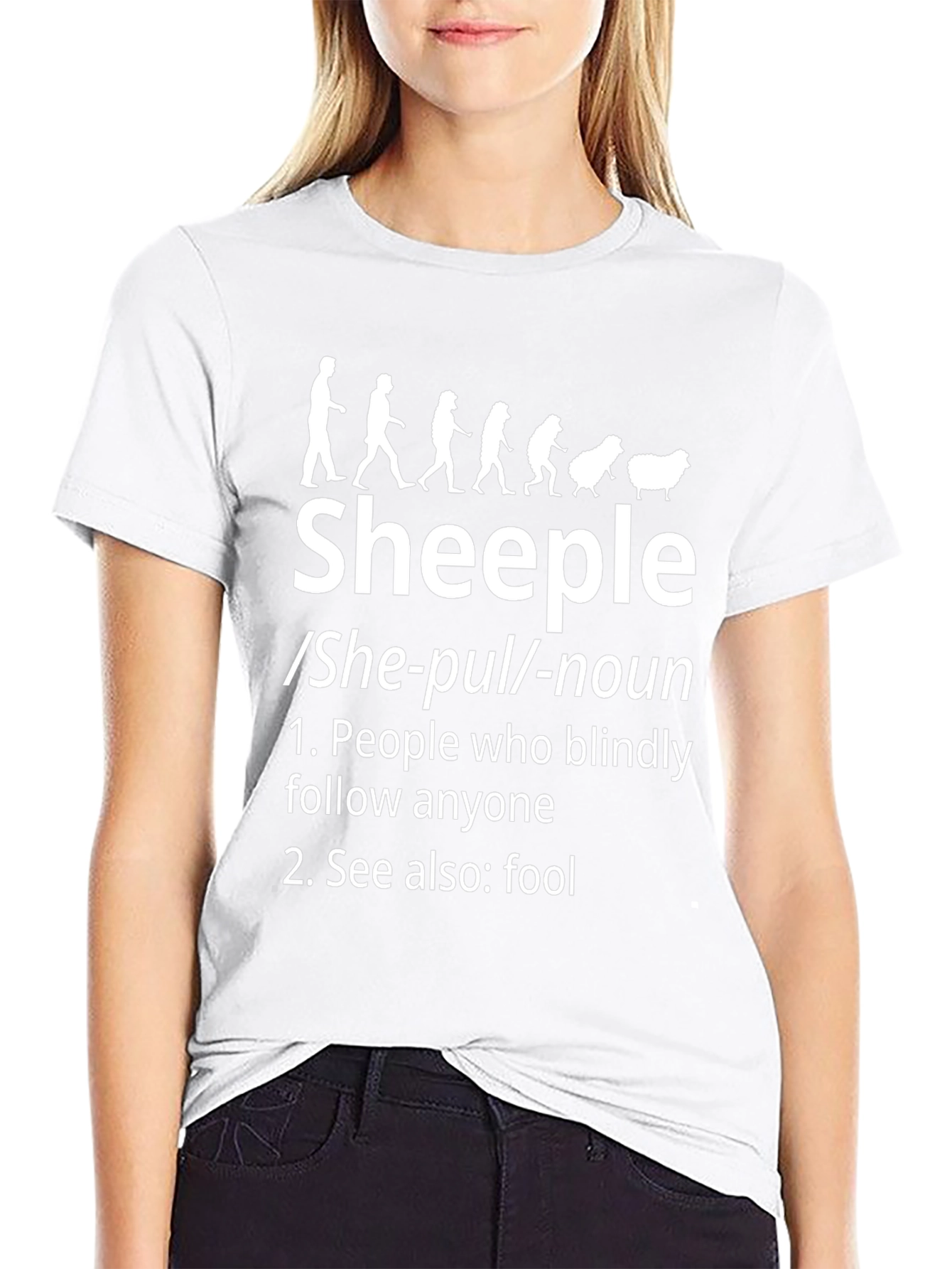 Sheeple Definition Black T-Shirt