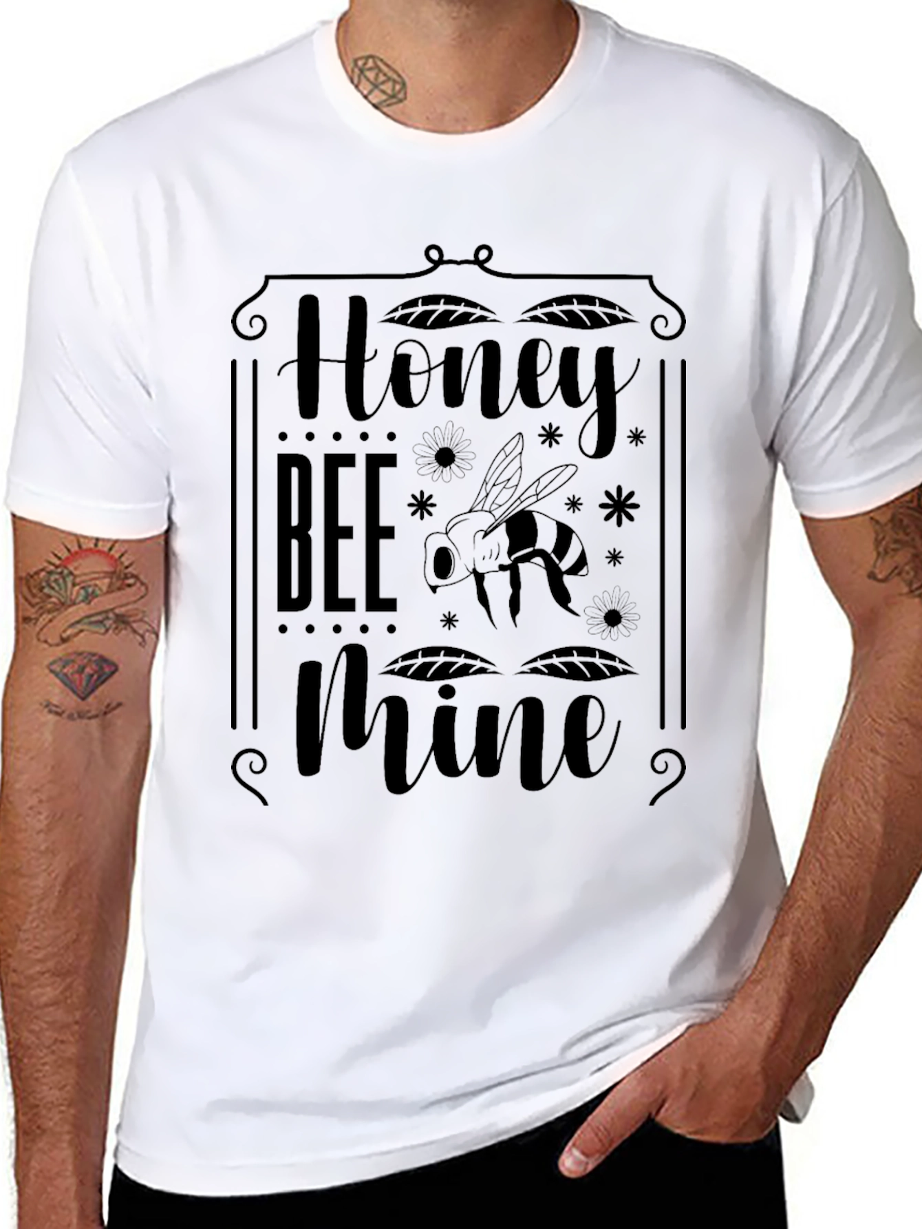 Honey Bee Mine Black Graphic T-Shirt